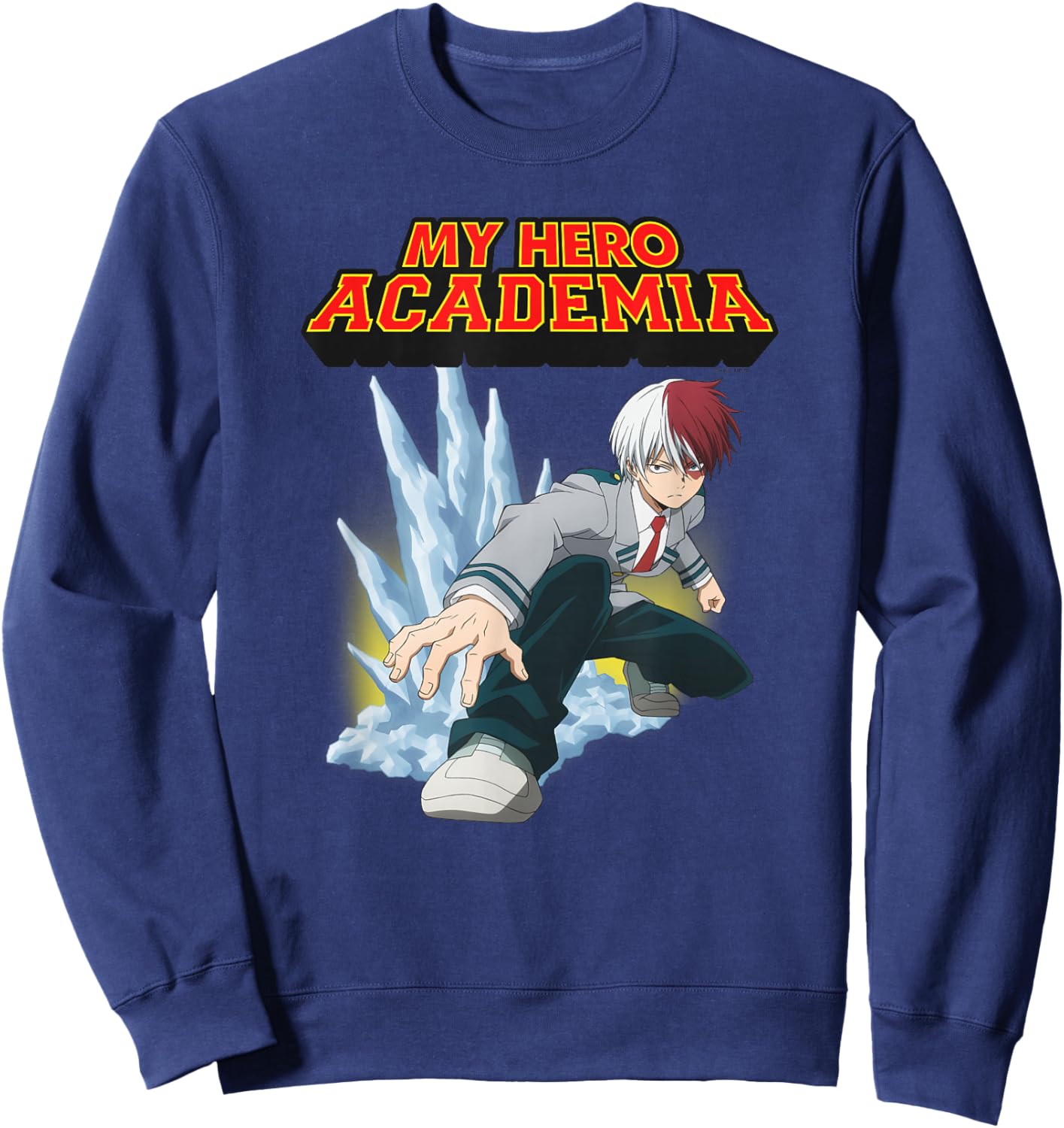 My Hero Academia Shoto Todoroki Mid-Cold Mid-Warm , Black, S Sweatshirt - Sweatshirt | Navy