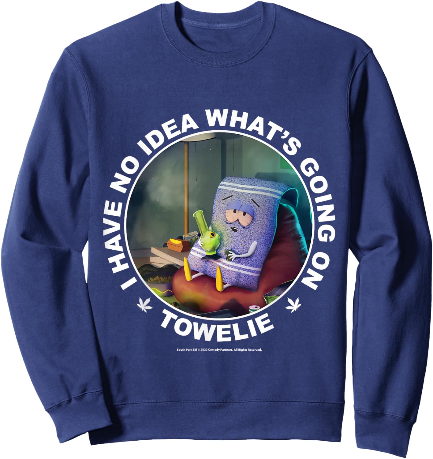 South Park with German Text "Ich habe keine Ahnung was los ist, black Sweatshirt - Sweatshirt | Navy