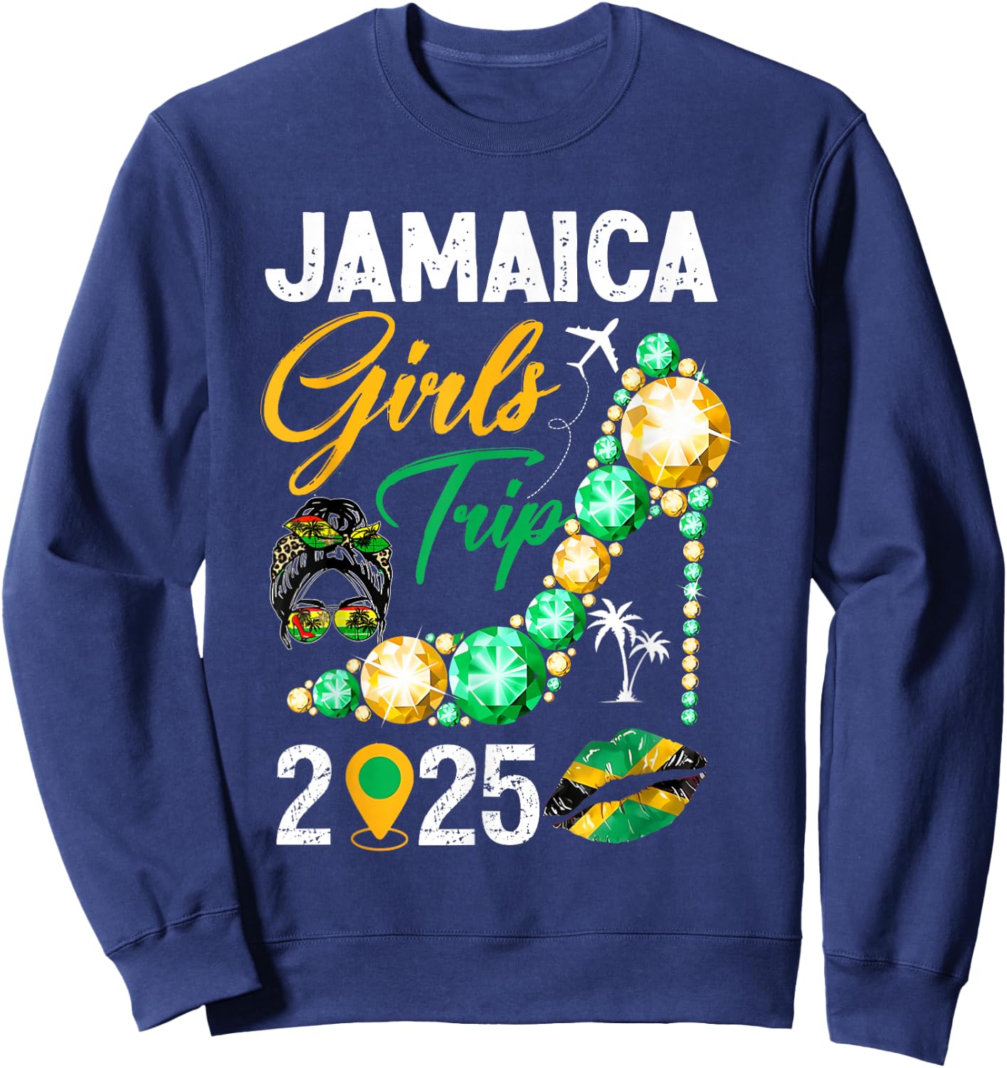 Girls Trip Jamaica 2025 Weekend Summer Vacation Trip Sweatshirt - Sweatshirt | Navy