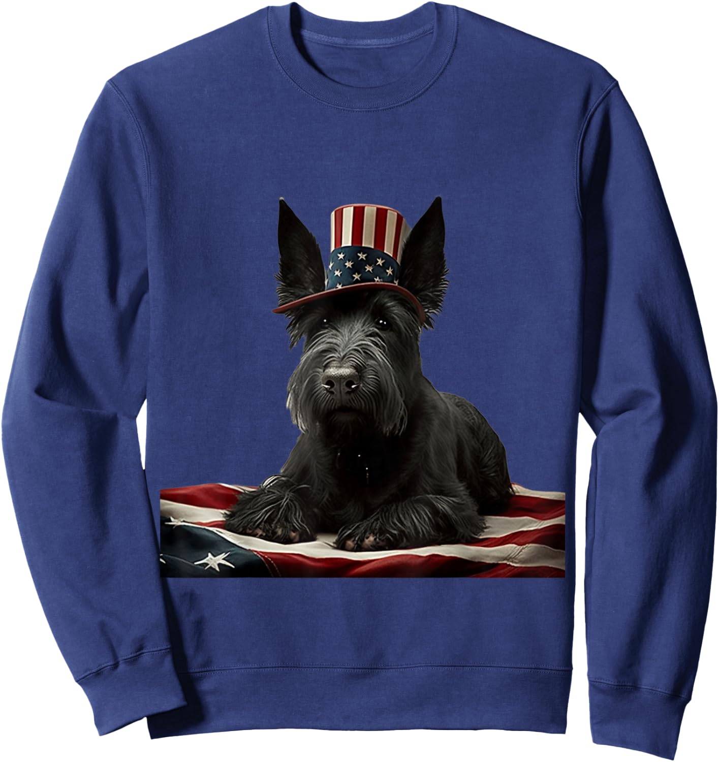 Scottish Terrier 4th of July - Scottish Terrier USA Sweatshirt - Sweatshirt | Navy