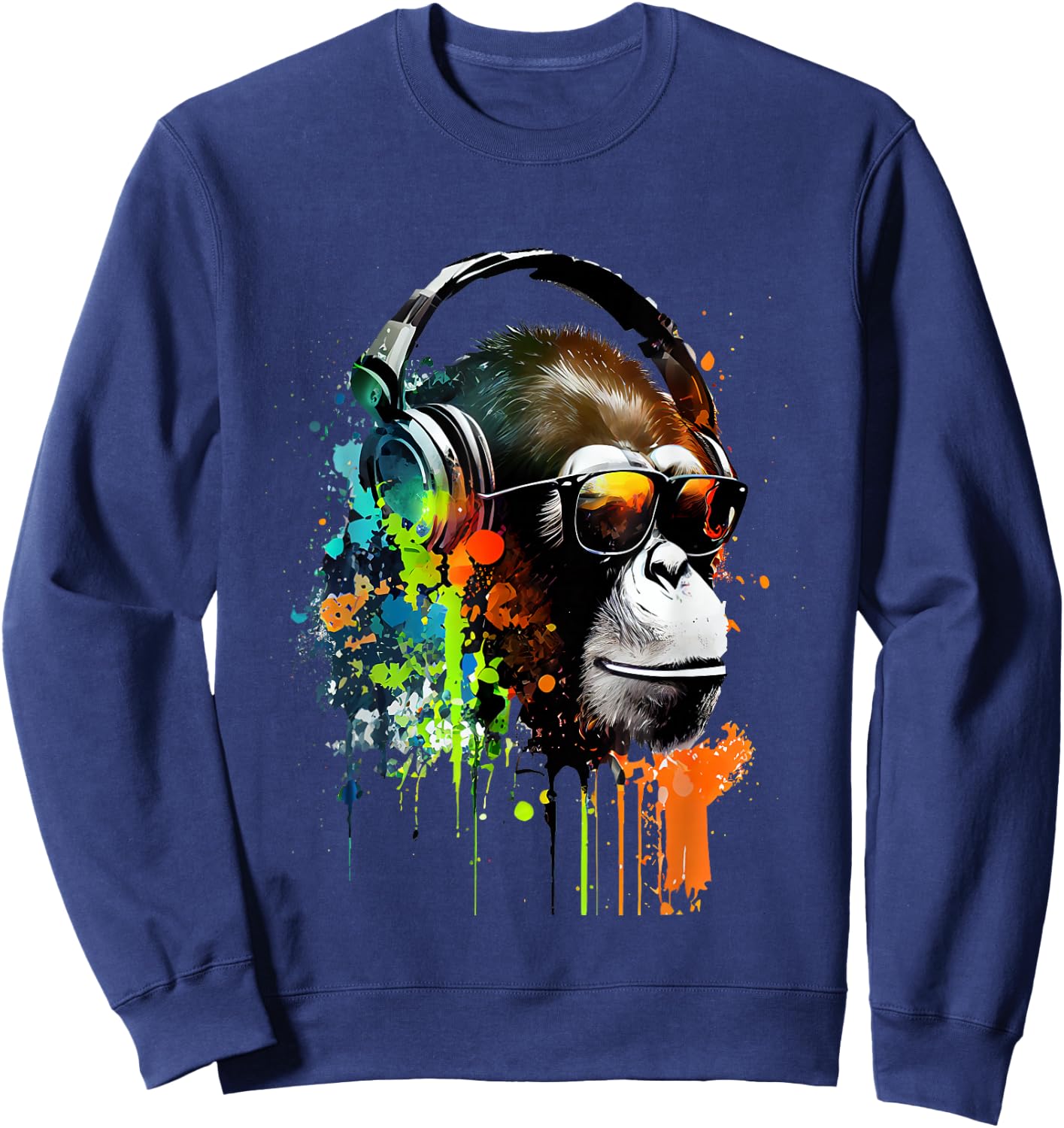 DJ Monkey Affen mit Sonnenbrille Sweatshirt - Sweatshirt | Navy