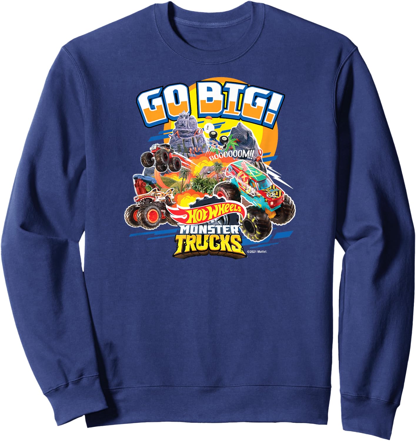 Hot Wheels Monster Trucks Get Big , black Sweatshirt - Sweatshirt | Navy
