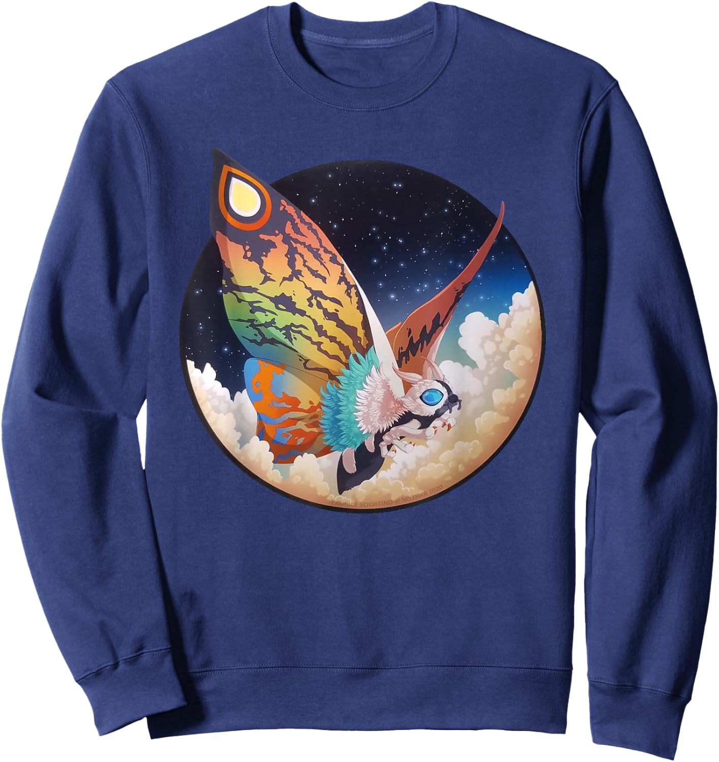 Vintage Mothra - Mothra Kaiju Monster , black Sweatshirt - Sweatshirt | Navy