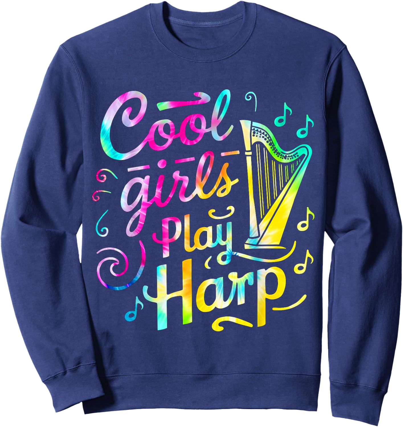 Cool Girls Play Harp , Black, S Sweatshirt - Sweatshirt | Navy