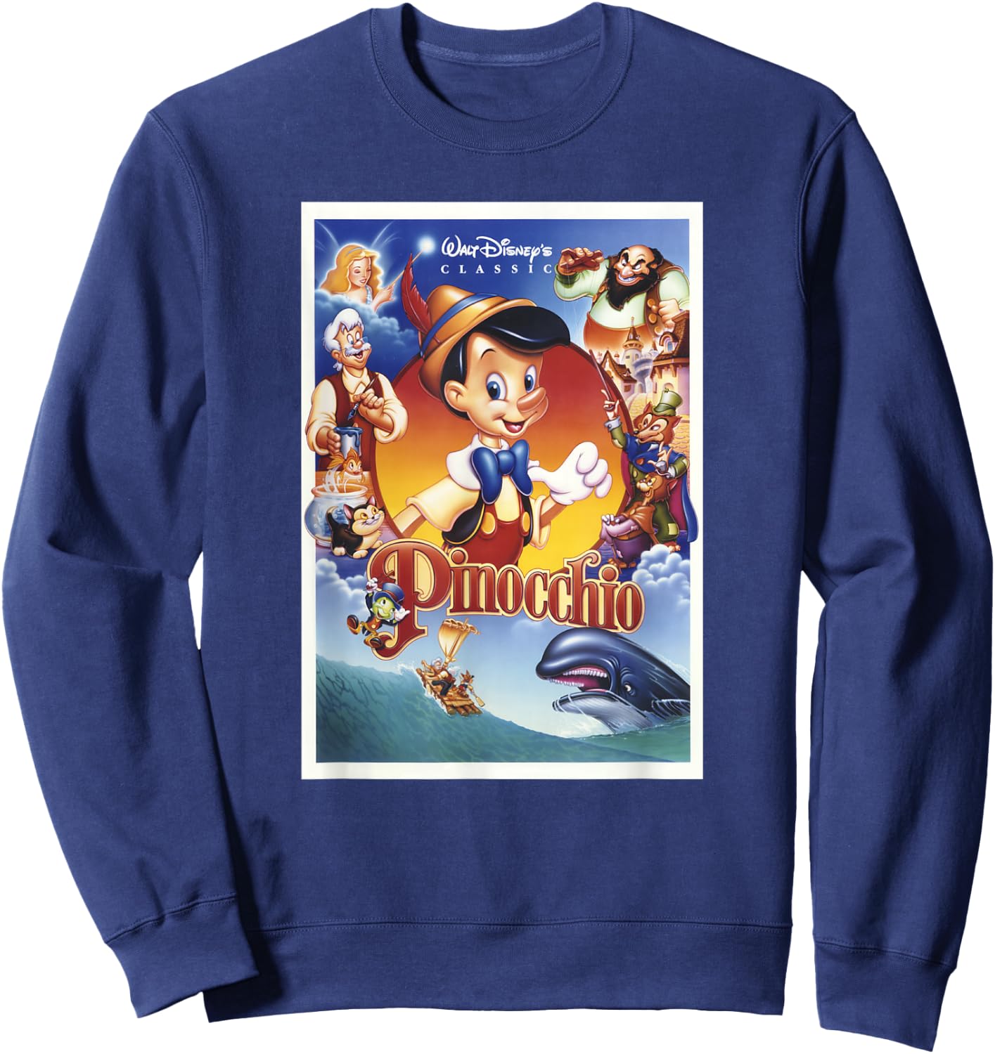 Disney Pinocchio Movie Poster Group Shot Sweatshirt - Sweatshirt | Navy