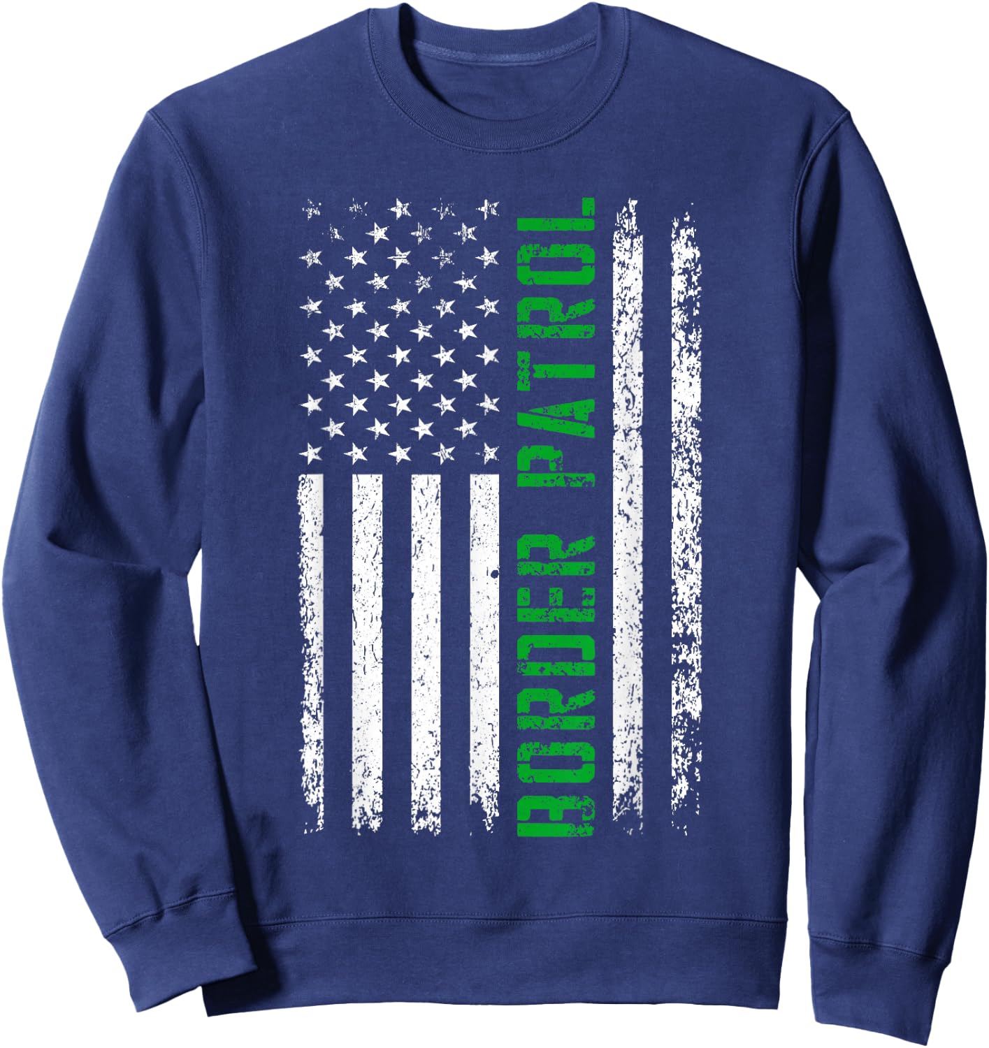 US Flag - Green Line - Border Patrol Sweatshirt - Sweatshirt | Navy