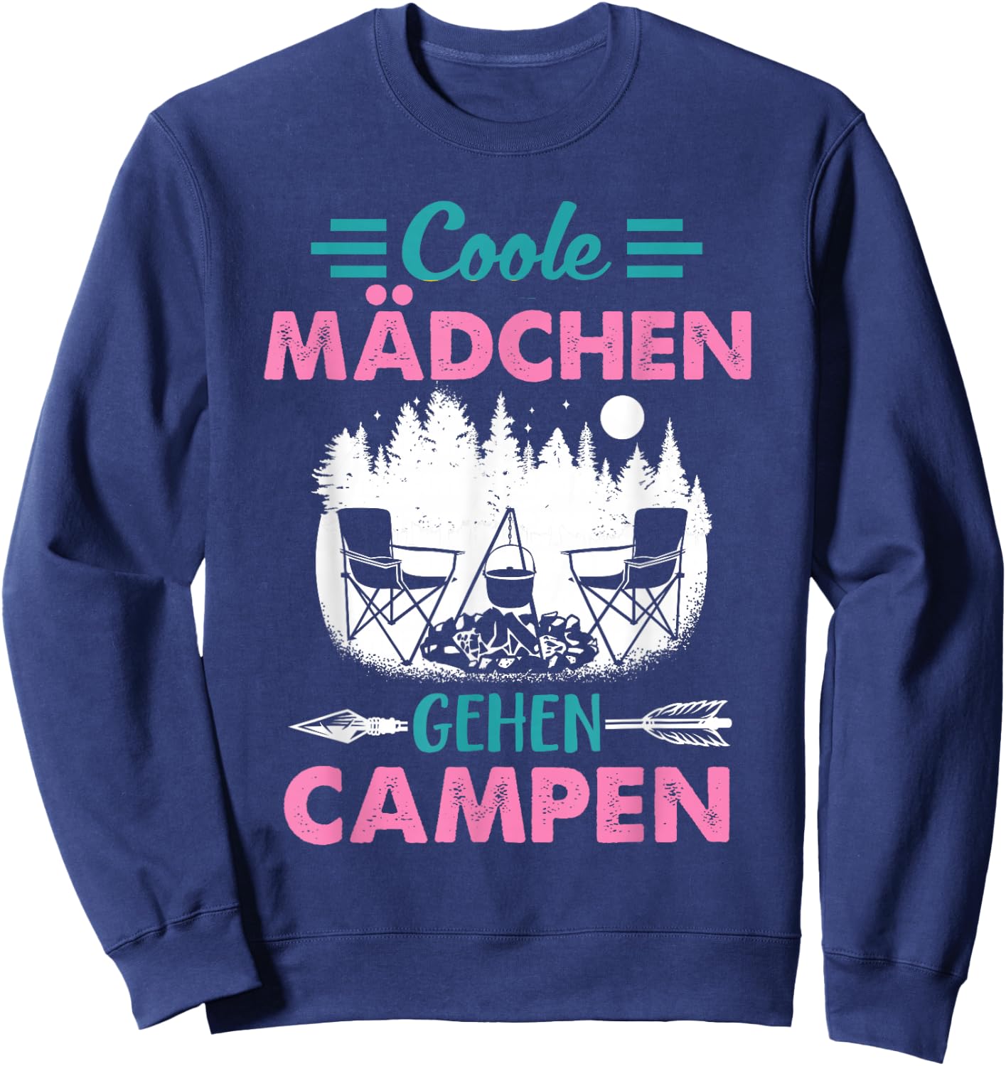 Coole Mädchen Gehen Campen Camper Zelten Camping Sweatshirt - Sweatshirt | Navy