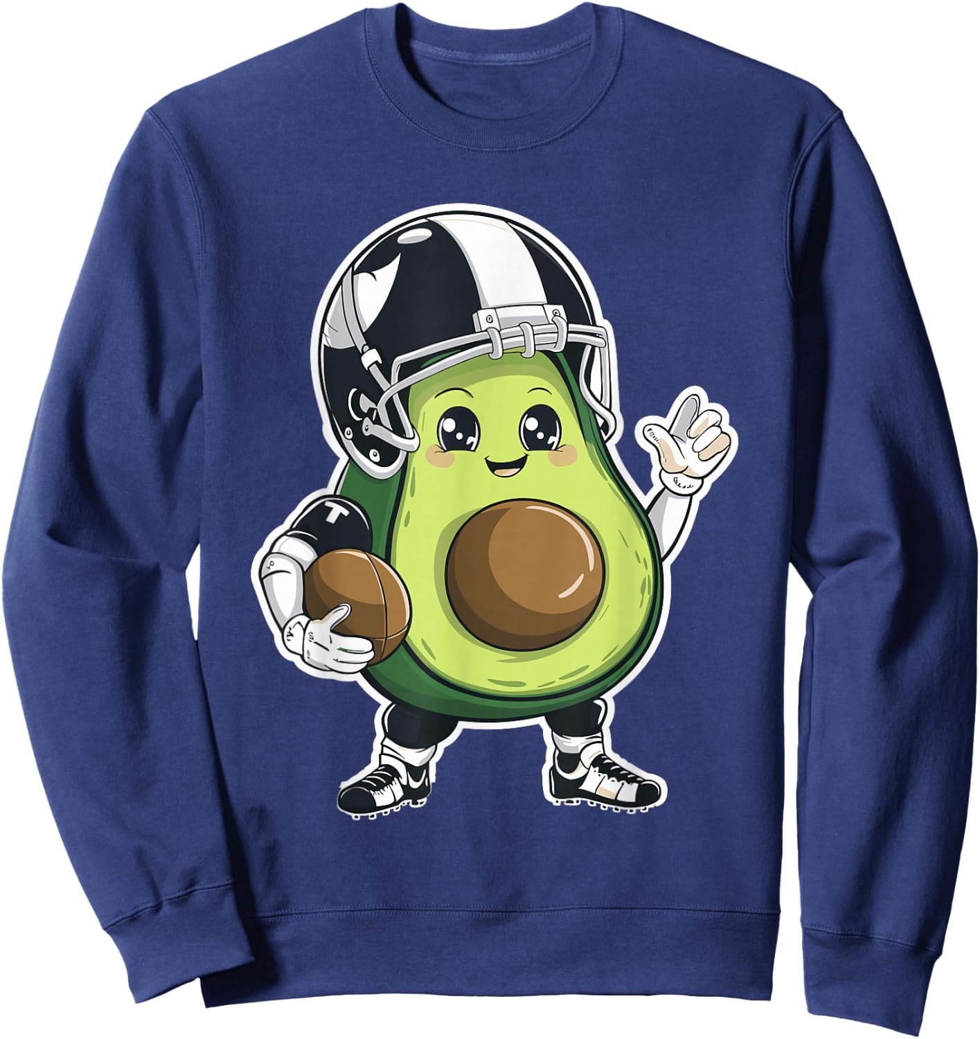 Sport Fruit Avocados Player Cute Avocado American Football Sweatshirt - Sweatshirt | Navy