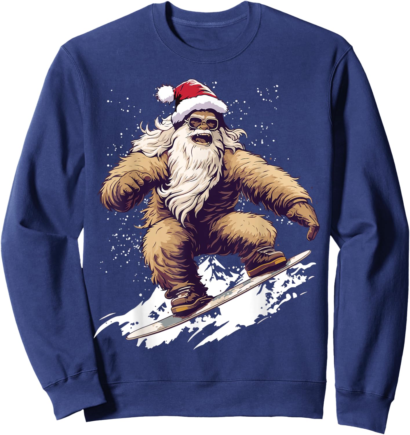 Santa Bigfoot Sasquatch Christmas Xmas Kids Sweatshirt - Sweatshirt | Navy