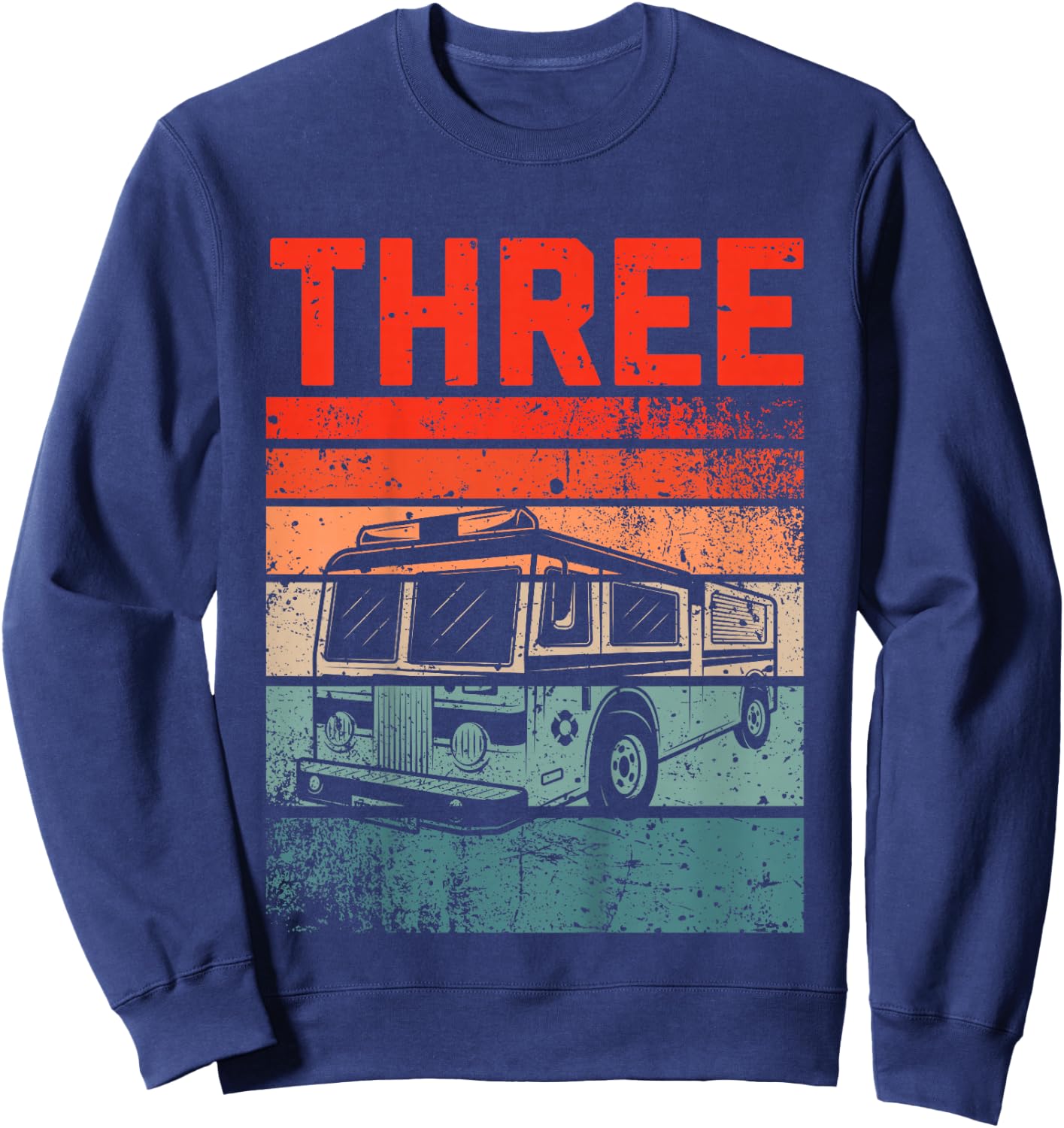 3 Year Old Shirt 3rd Birthday Boy Firefighter Fire Truck Sweatshirt - Sweatshirt | Navy