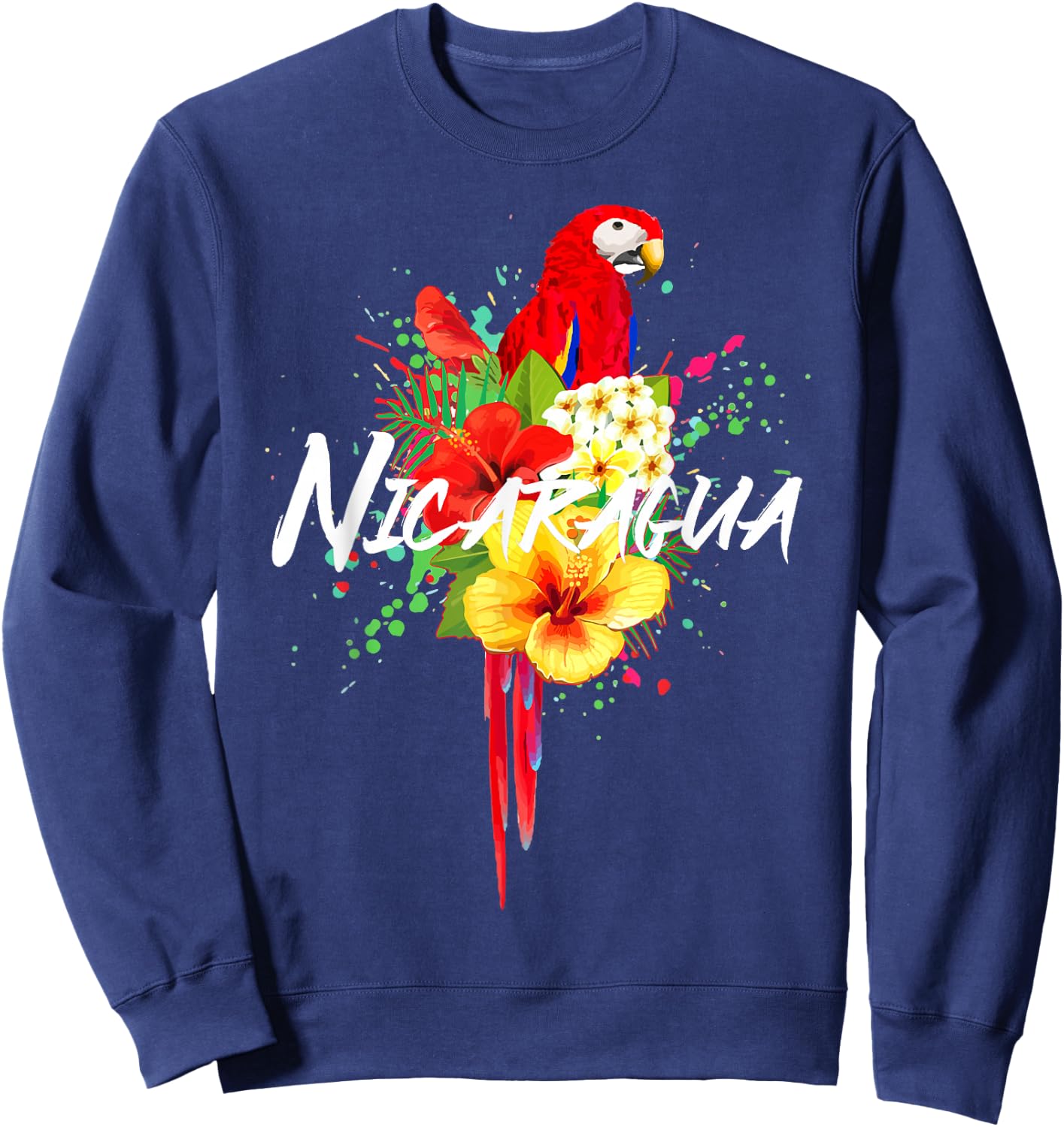 Nicaragua Parrot Colourful Nicaraguan Souvenir Sweatshirt - Sweatshirt | Navy