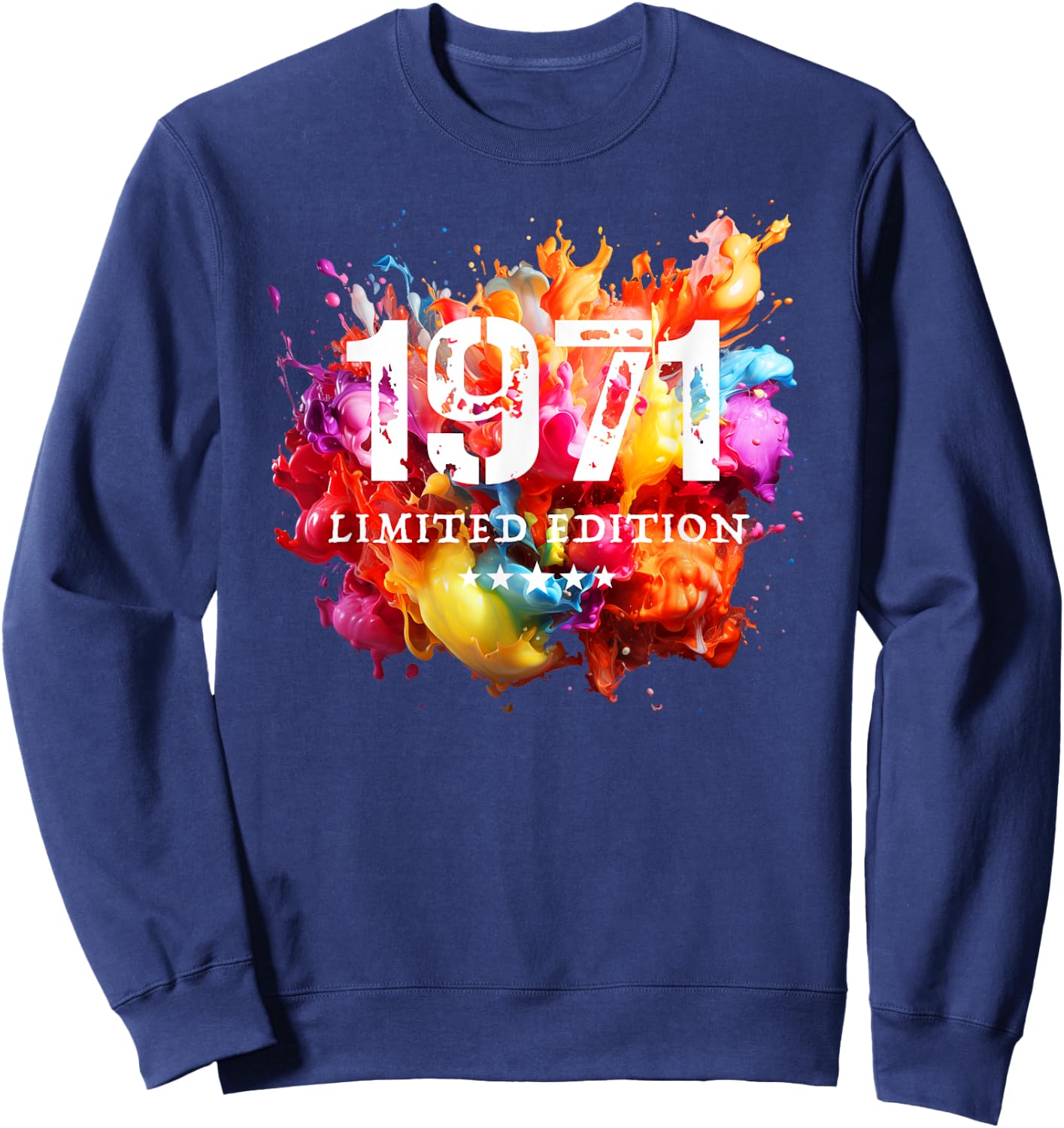 1971 Birth Year Limited Edition Birthday Number 5 Star , black Sweatshirt - Sweatshirt | Navy