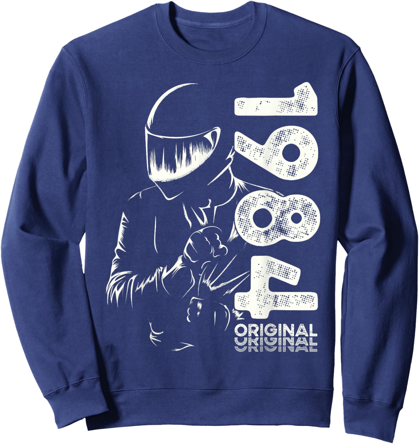40th Birthday Man Motorcycle Biker Biker 1984 , Black, S Sweatshirt - Sweatshirt | Navy