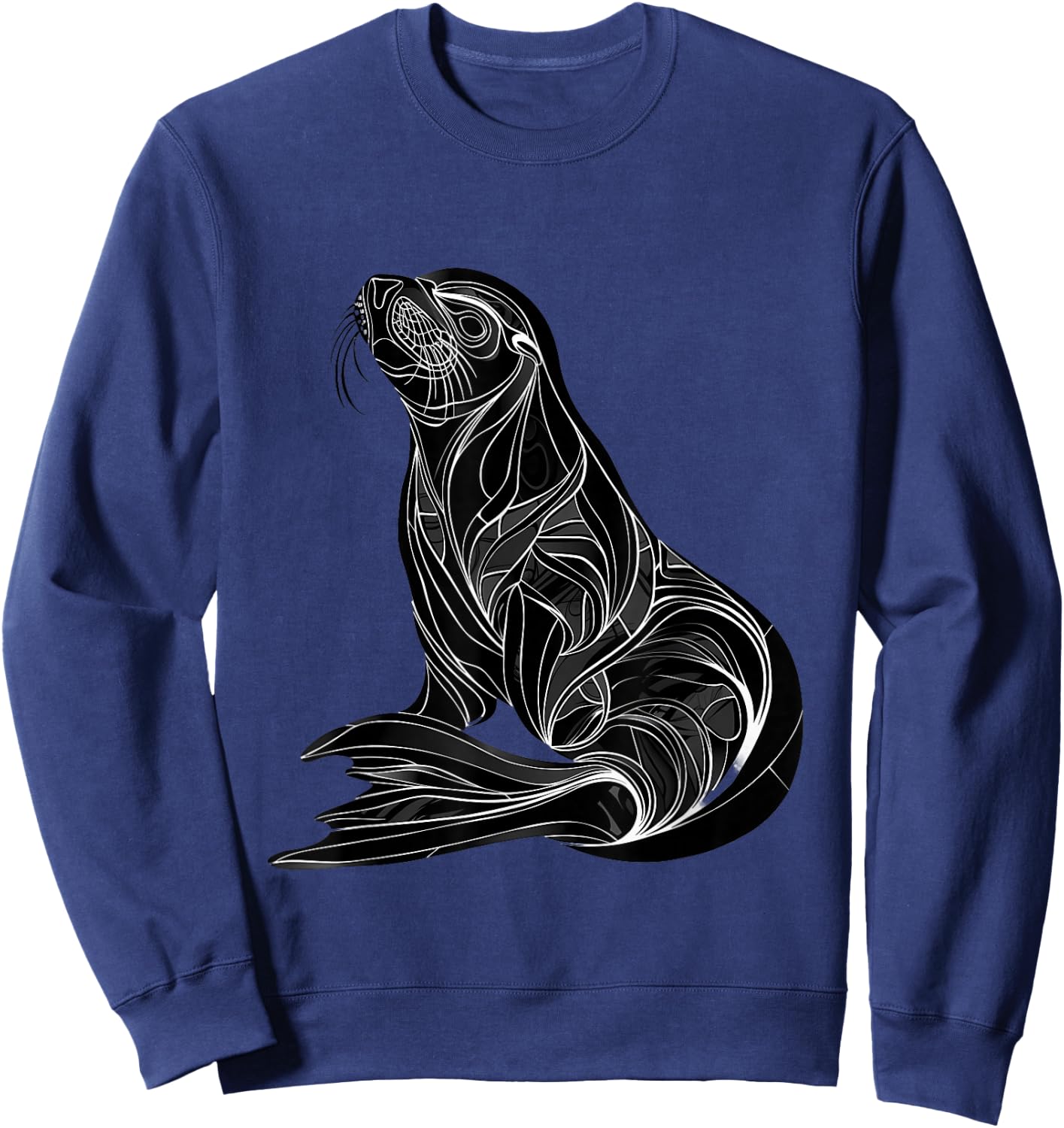 Seal Ocean Sea Seal Marine Mammal Sea Ocean Animal Artwork Sweatshirt - Sweatshirt | Navy