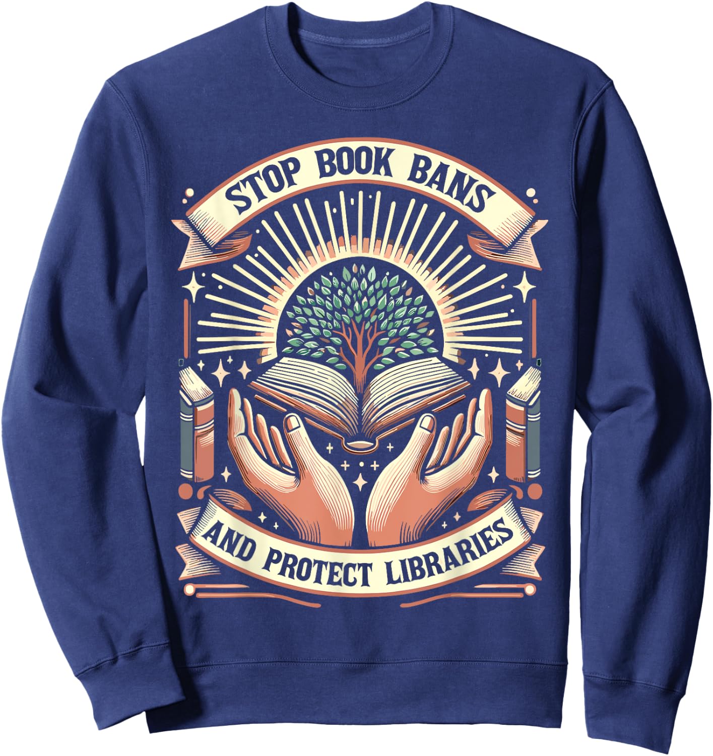 Banned Books Librarian Reading Sweatshirt - Sweatshirt | Navy