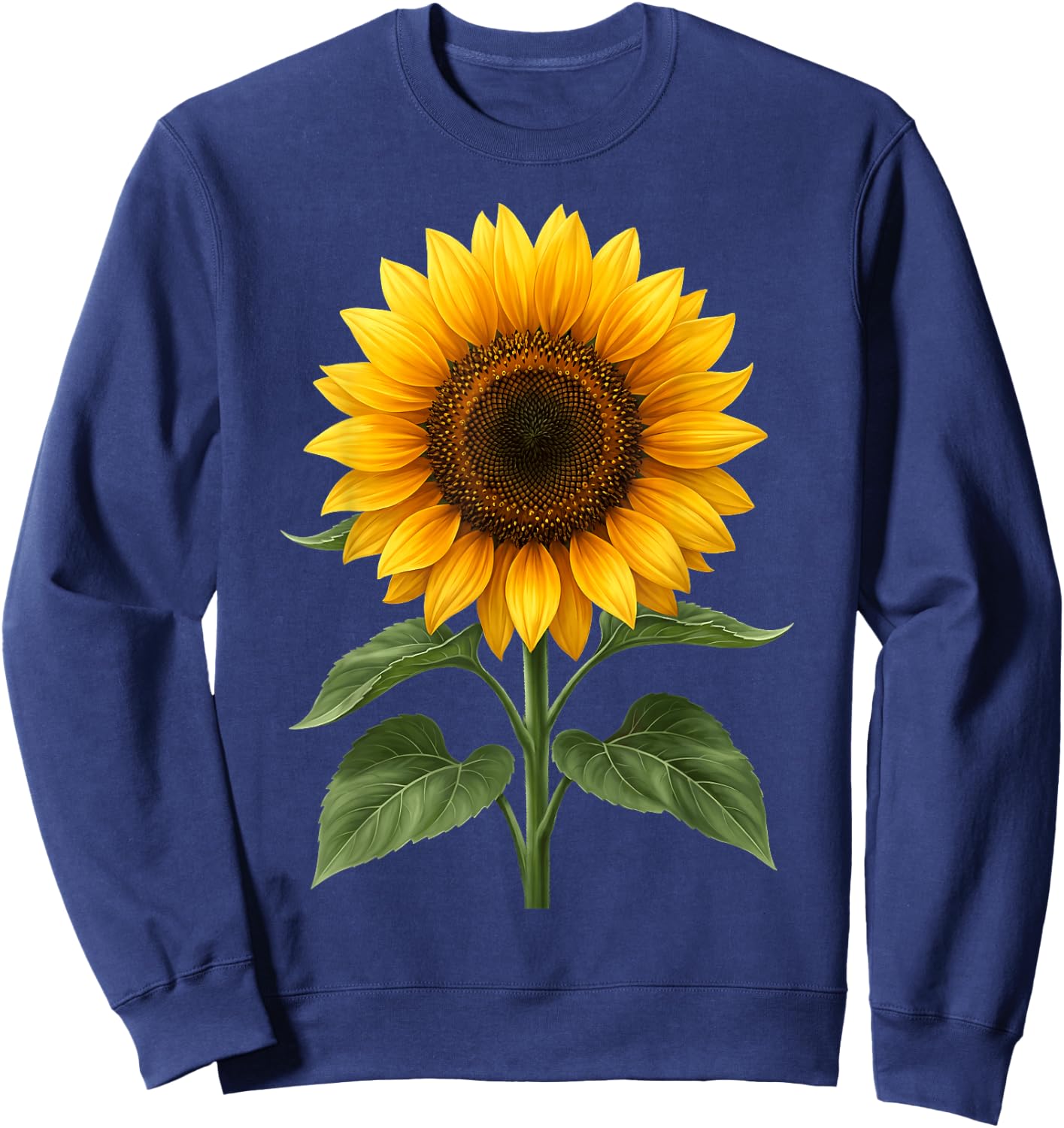 Sunflower Cute Summer Flowers Floral Sweatshirt - Sweatshirt | Navy