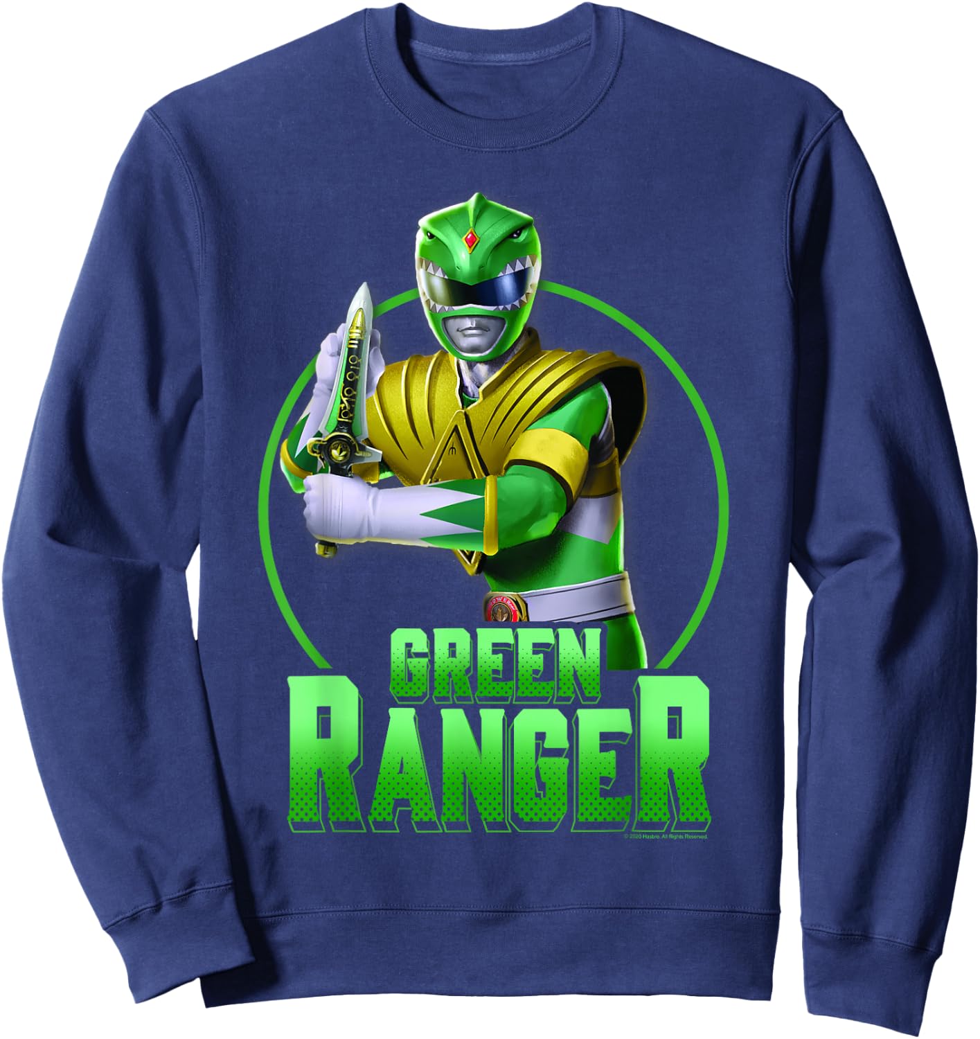 Power Rangers Green Ranger Karate Action Circle Portrait Sweatshirt - Sweatshirt | Navy