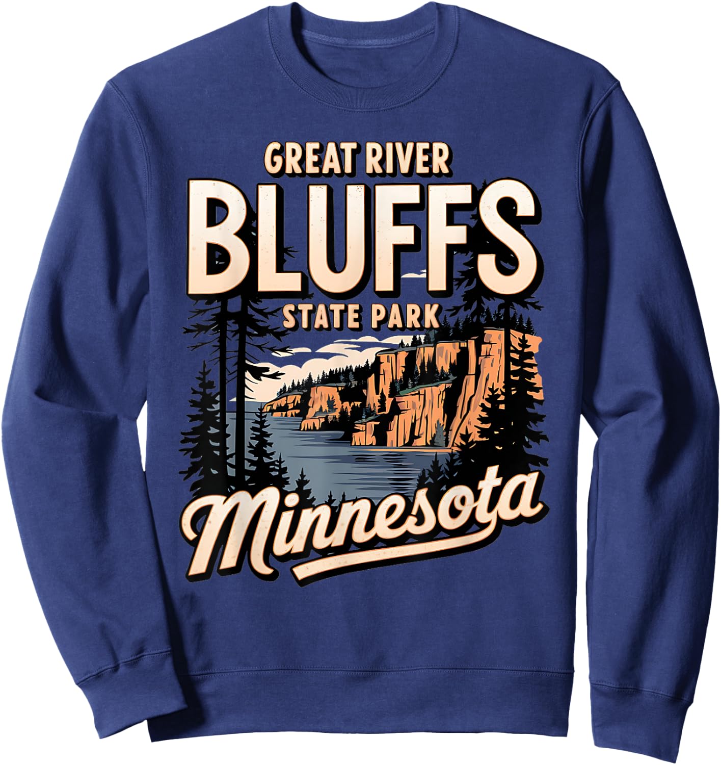 Scenic Minnesota Great River Bluff State Park Sweatshirt - Sweatshirt | Navy