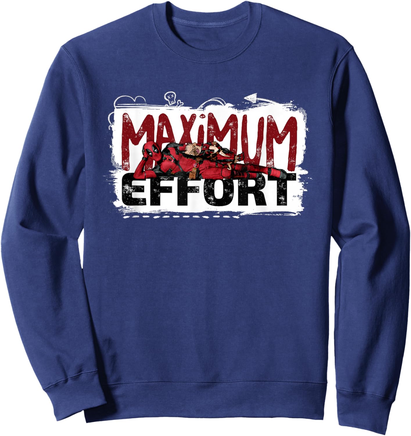 Marvel Studios Deadpool & Wolverine Dogpool Maximum Effort , Black, S Sweatshirt - Sweatshirt | Navy