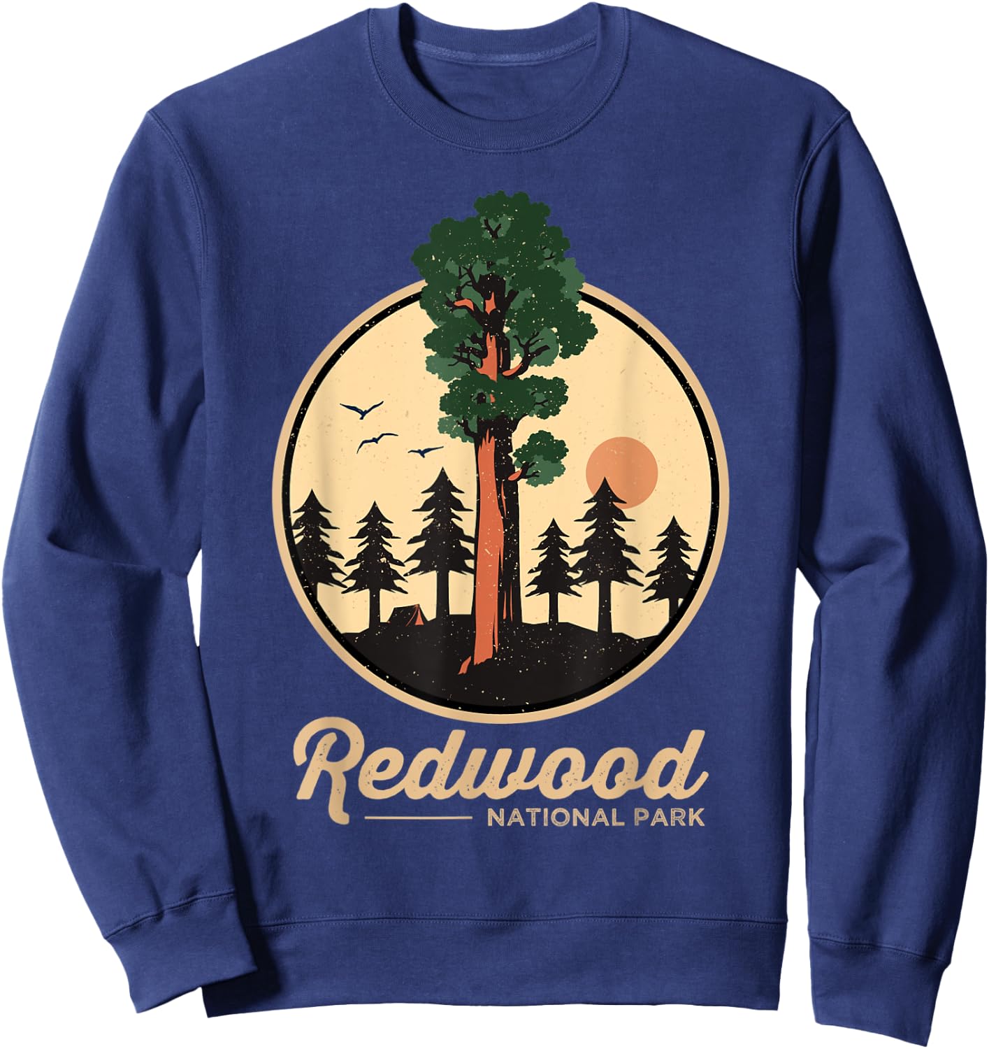 Redwood National Park Shirt California Vintage Redwood Tree Sweatshirt - Sweatshirt | Navy