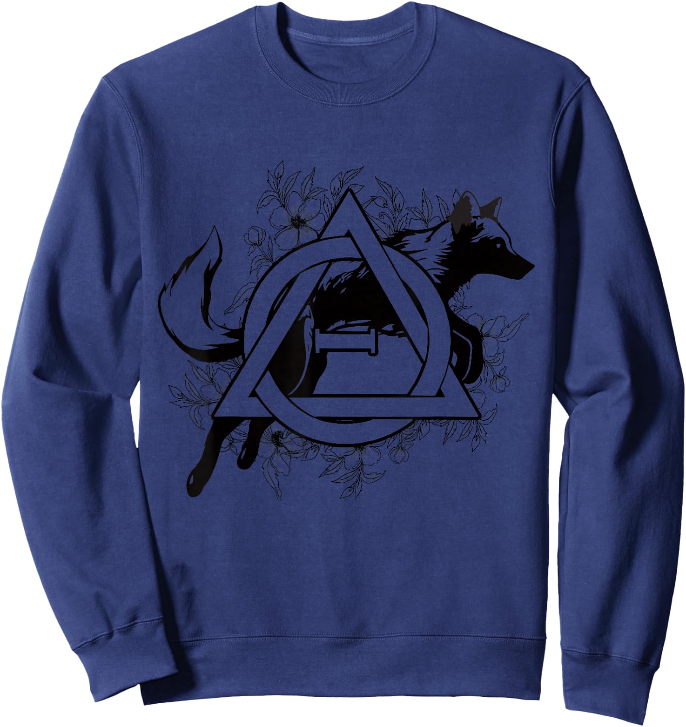 Therian Theta Delta Wolf Fox Dog Fur Otherkin , gray Sweatshirt - Sweatshirt | Navy