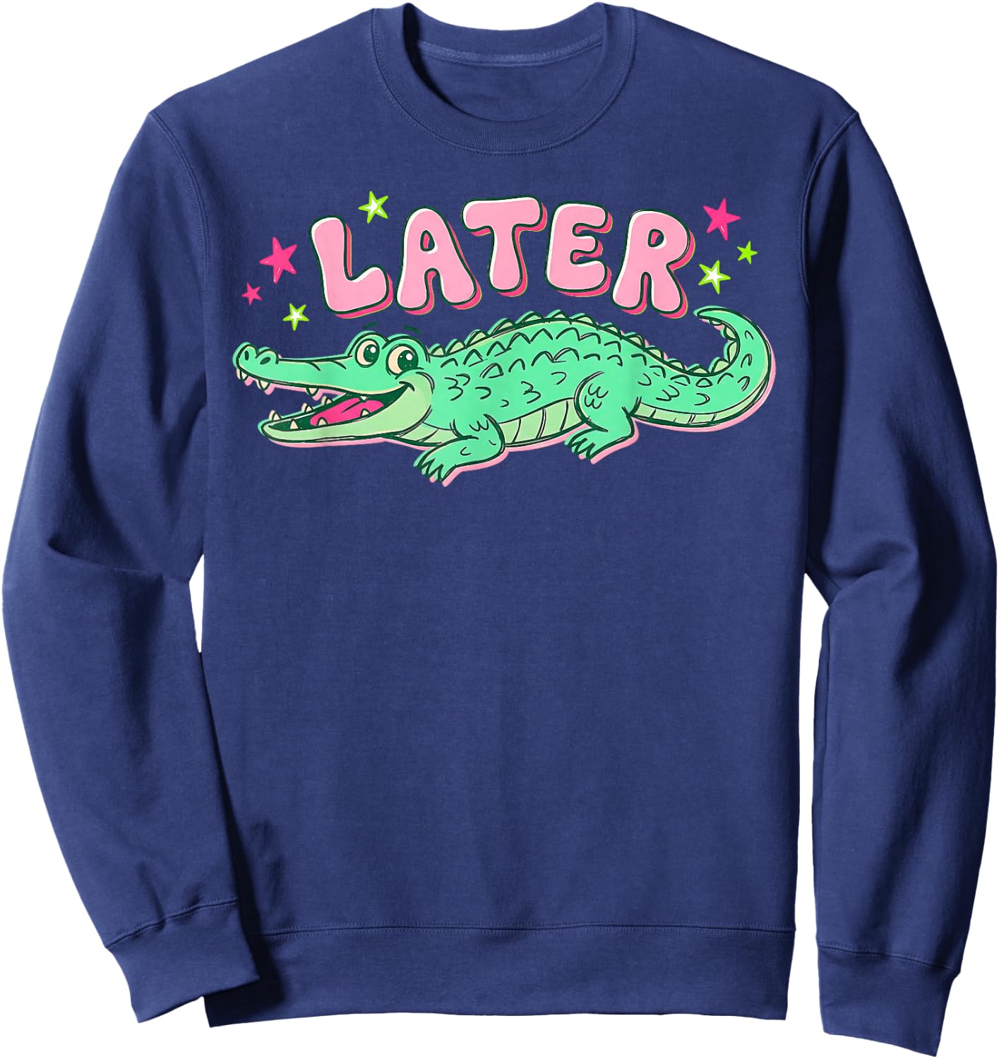 Funny Later Gator Sarcastic Saying Vintage Later Alligator Sweatshirt - Sweatshirt | Navy