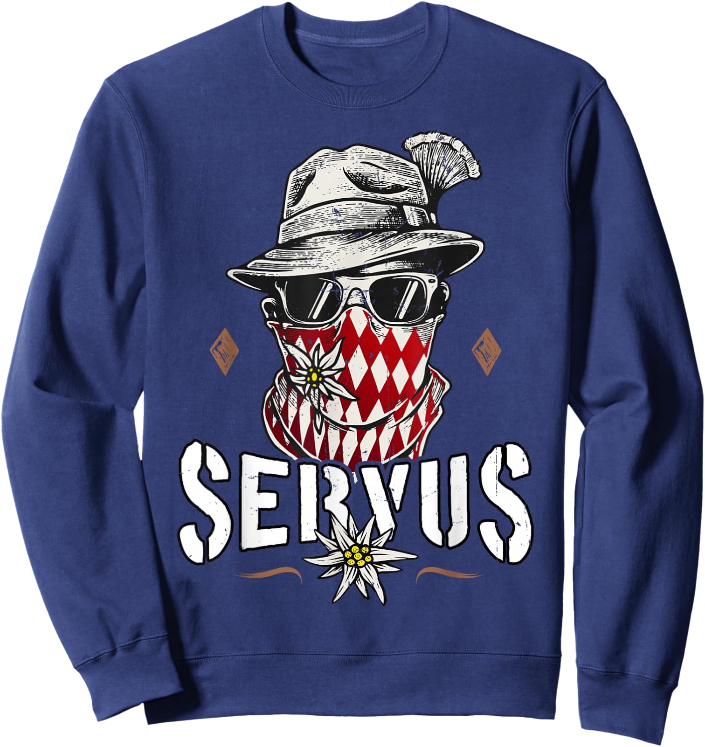 Servus Men's Traditional Bavarian , black Sweatshirt - Sweatshirt | Navy