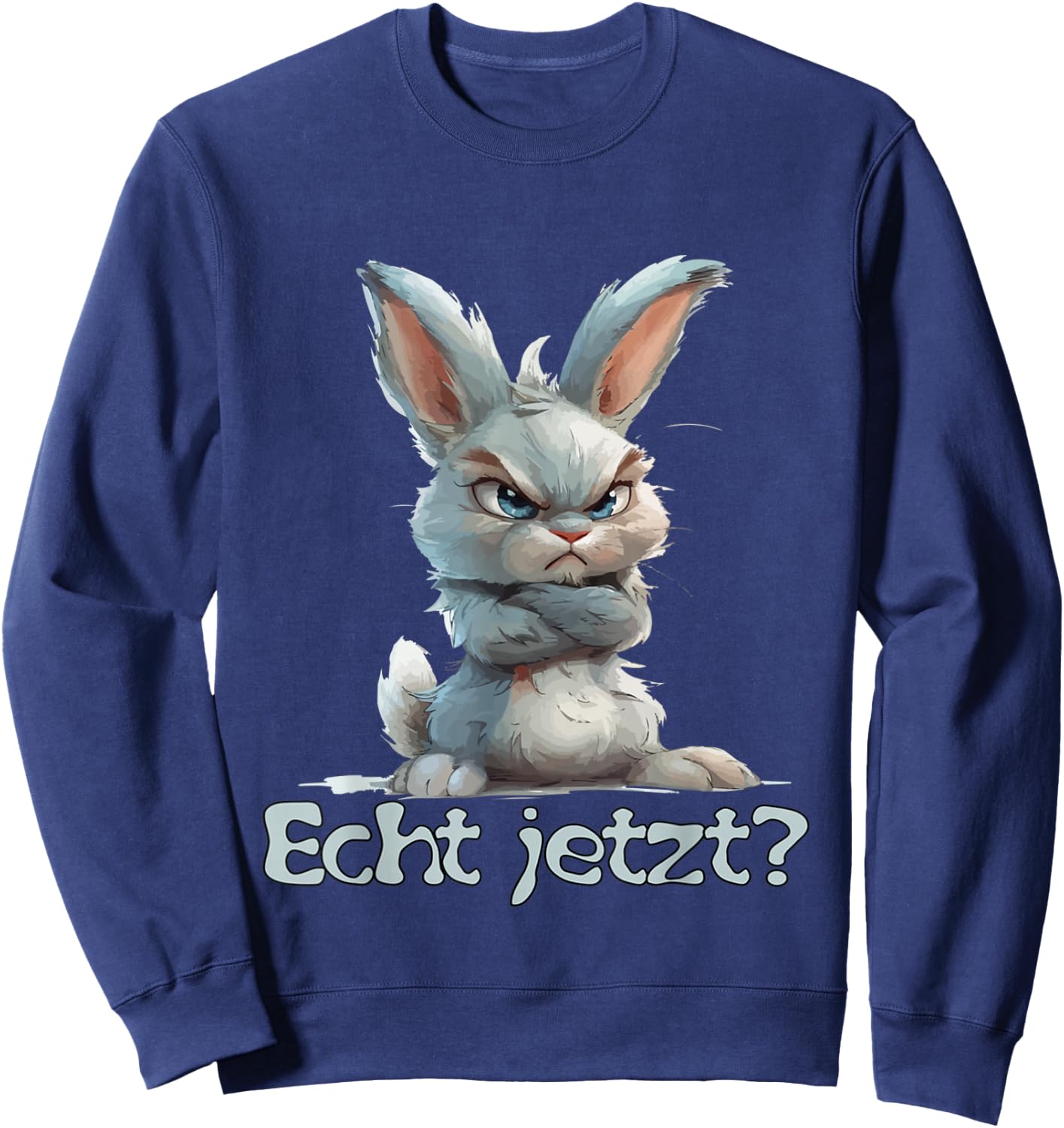 Funny Statement Rabbit I No Hare Real Now? , black Sweatshirt - Sweatshirt | Navy