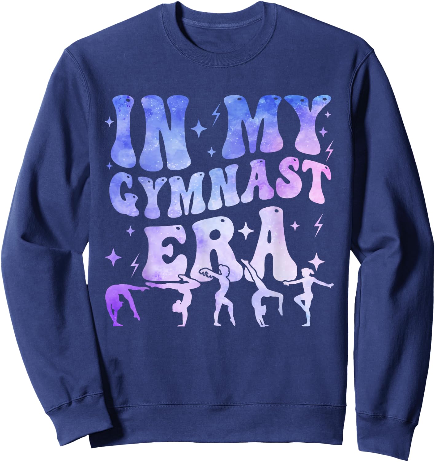 In My Gymnast Era Groovy Gymnastics PE Teacher Sweatshirt - Sweatshirt | Navy