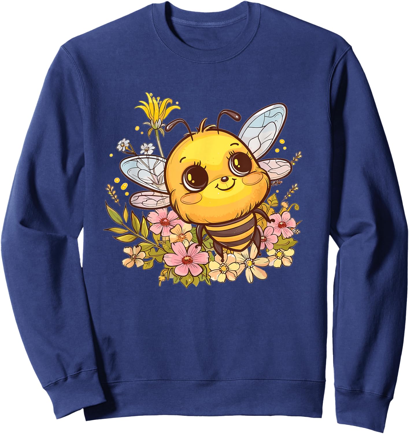 Niedliche Biene mit Blumen I Kids Bee Sweatshirt - Sweatshirt | Navy
