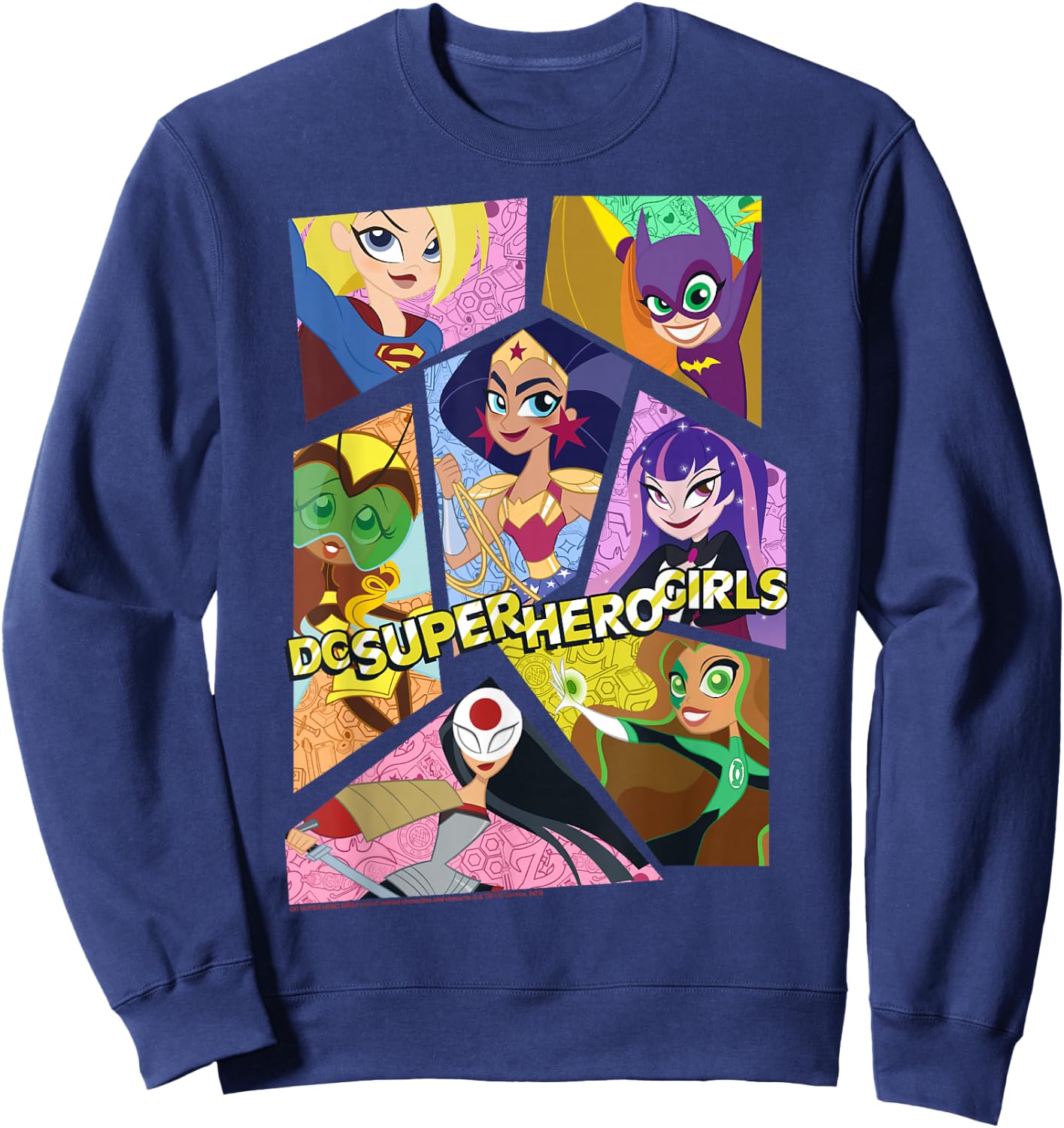 DC Comics Super Hero Girls Group Collage Sweatshirt - Sweatshirt | Navy