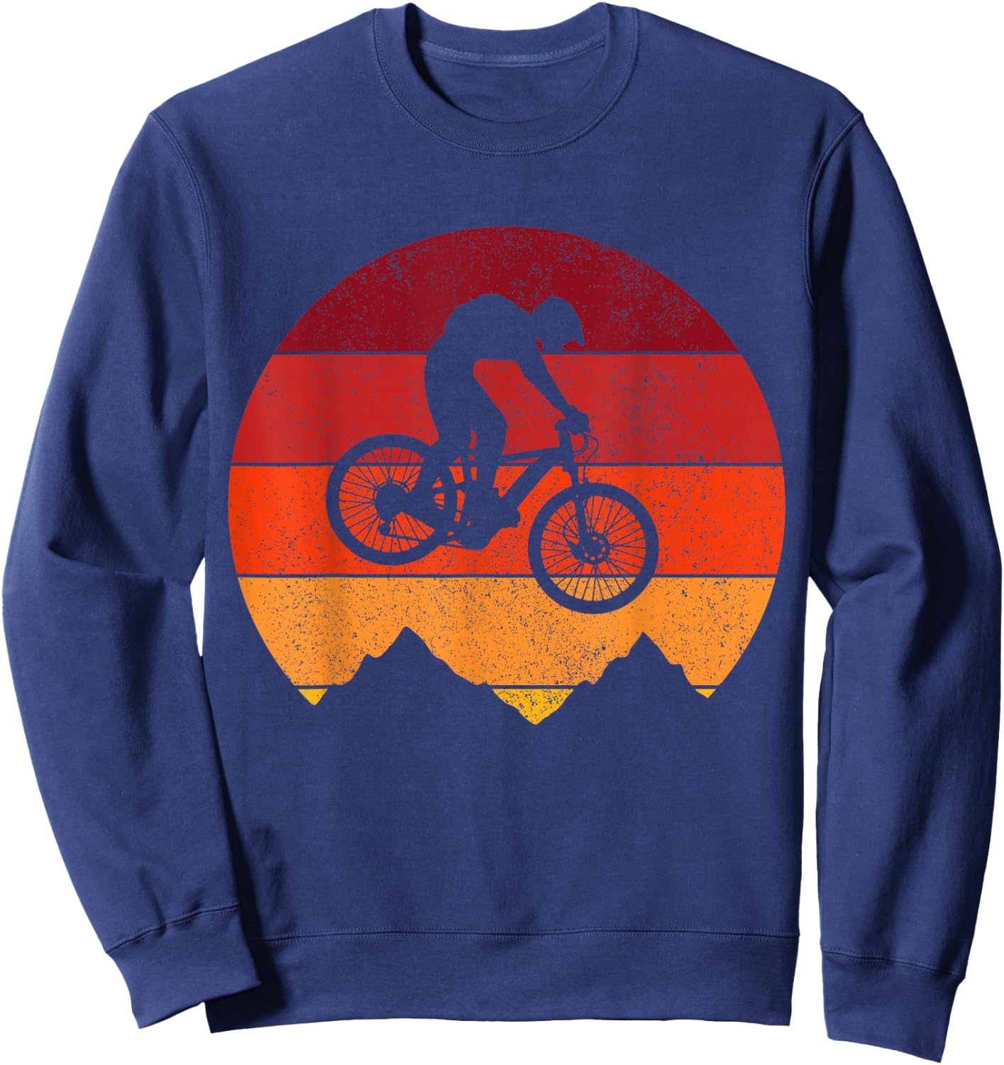 Mountain Bike Vintage Retro MTB Downhill Biking Biker Sweatshirt - Sweatshirt | Navy