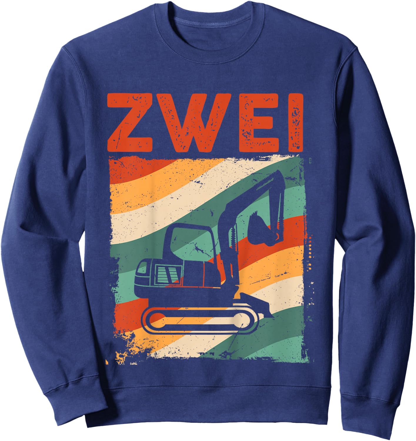 Bagger 2 Jahre | Baustelle | 2. Geburtstag Junge Bagger Sweatshirt - Sweatshirt | Navy