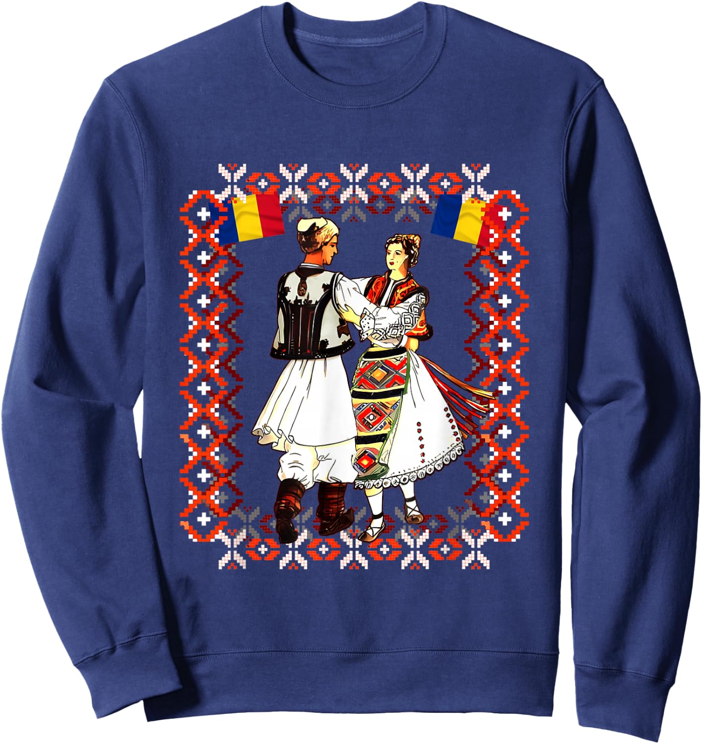 Romanian Folk Dancers Sweatshirt - Sweatshirt | Navy