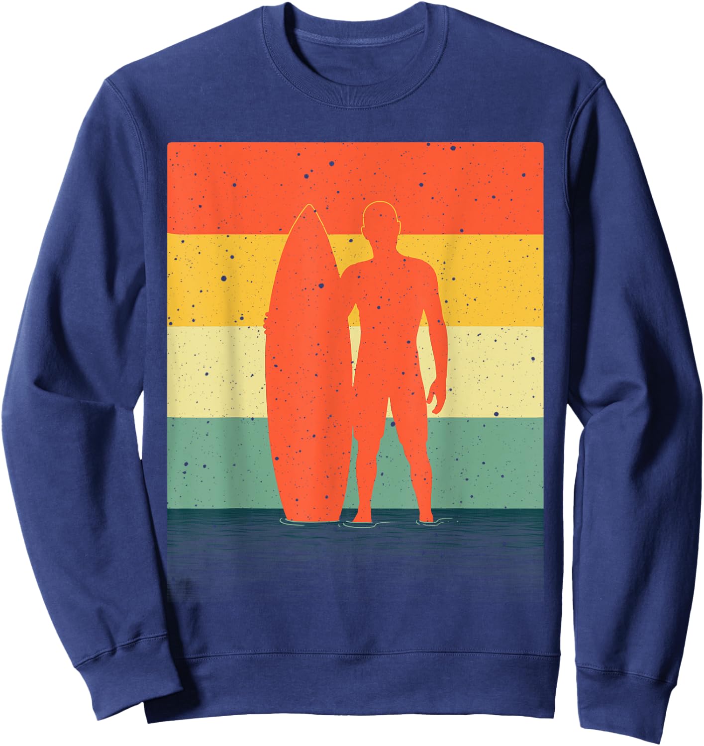 Cool Surfer Boys Retro Surfboard Beach Summer Sunset Sweatshirt - Sweatshirt | Navy