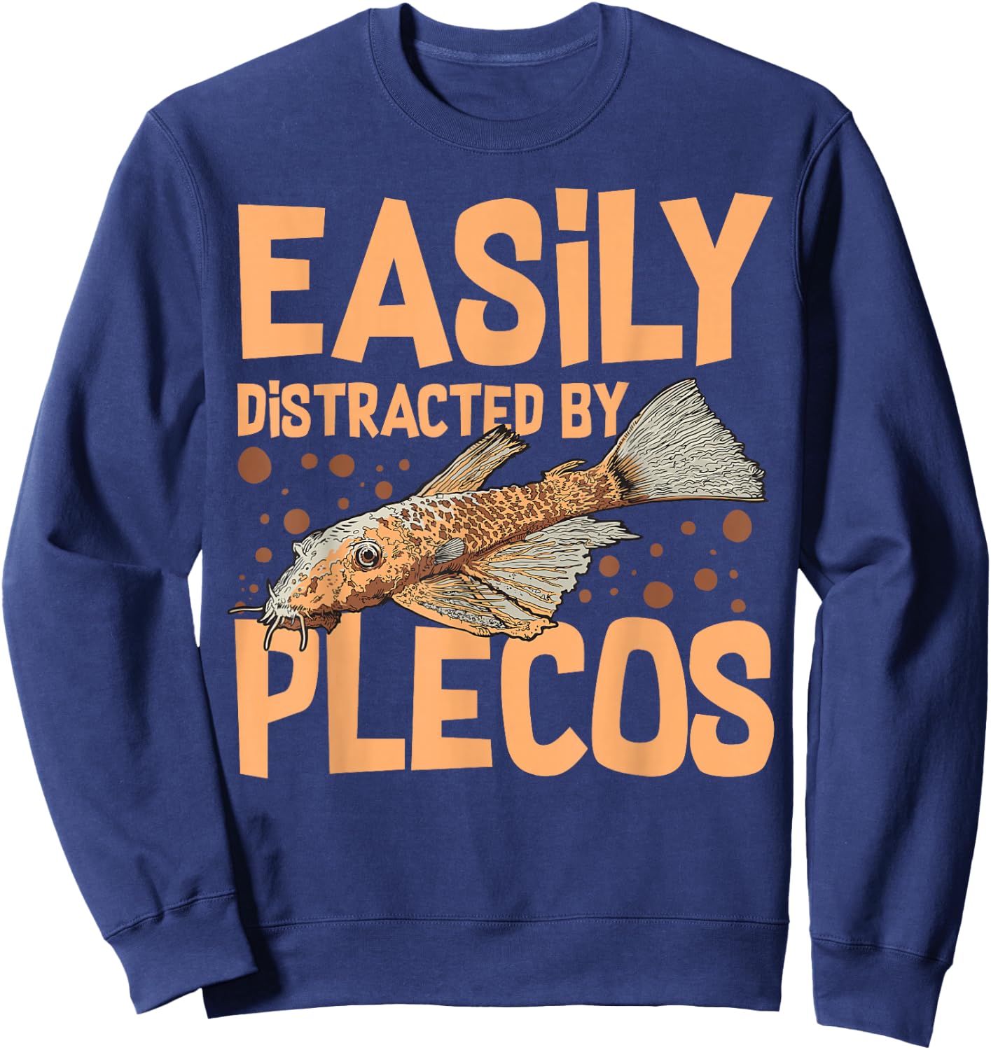 Plecostomus Pleco Fish Aquarium Food Tank Zebra Cave Sweatshirt - Sweatshirt | Navy