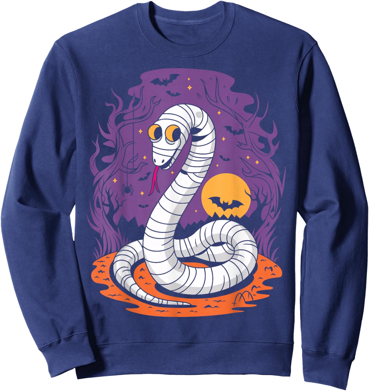 Funny Mummy Snake Lovers Spooky Halloween Costume Sweatshirt - Sweatshirt | Navy