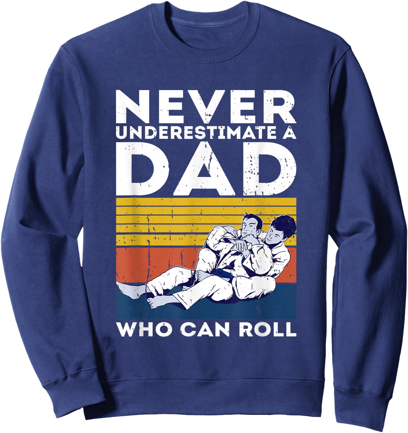 Retro Jiu-Jitsu Dad BJJ Men Father Vintage Sweatshirt - Sweatshirt | Navy