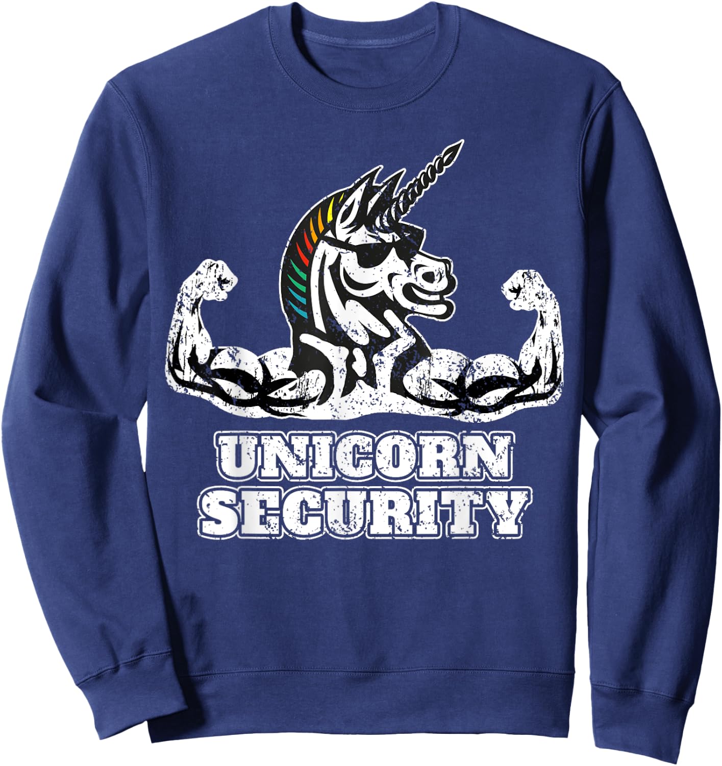 Muscular I Funny Unicorn I Unicorn Security Sweatshirt - Sweatshirt | Navy