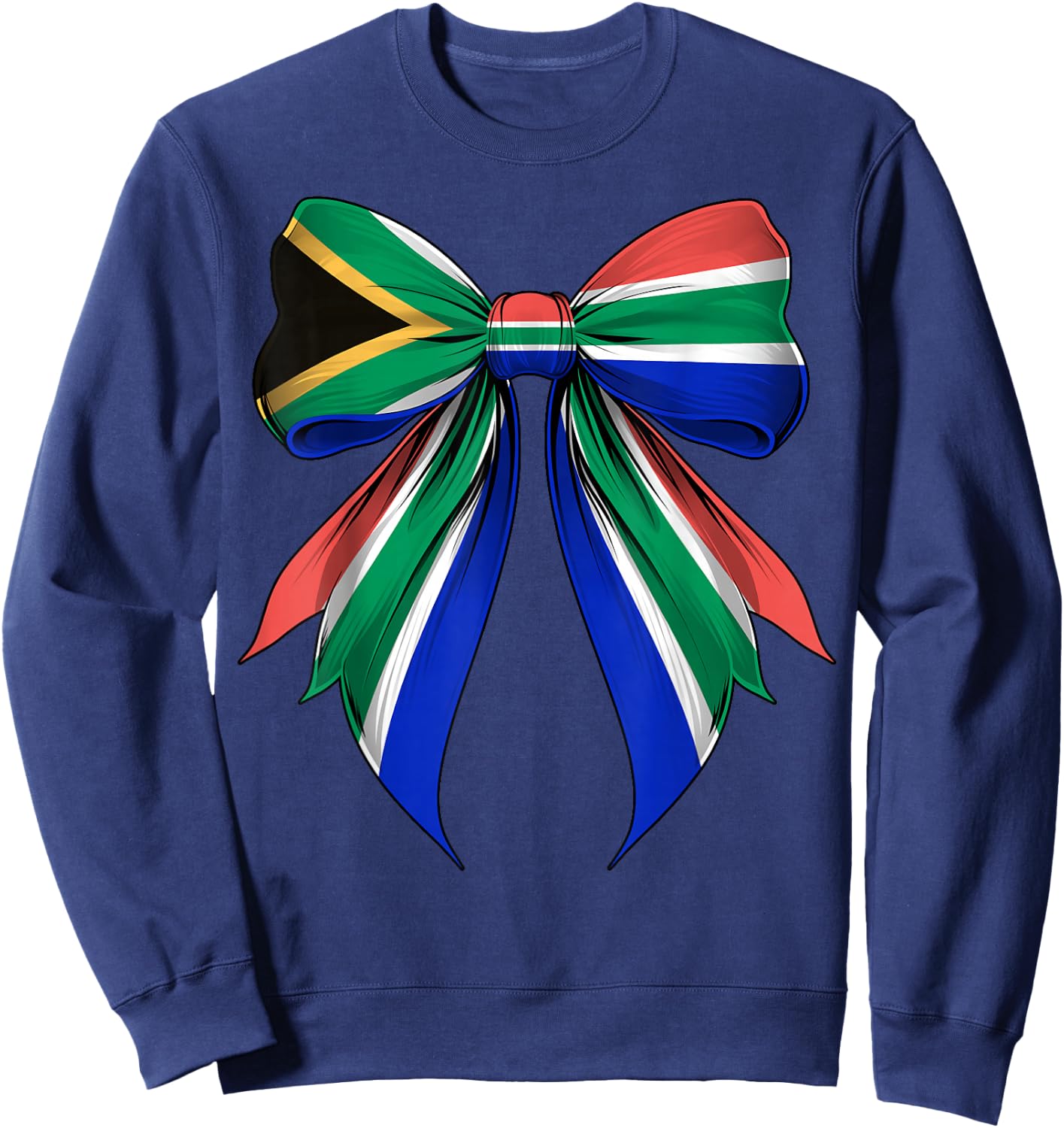 South Africa Flag South African Pride Coquette Ribbon Sweatshirt - Sweatshirt | Navy