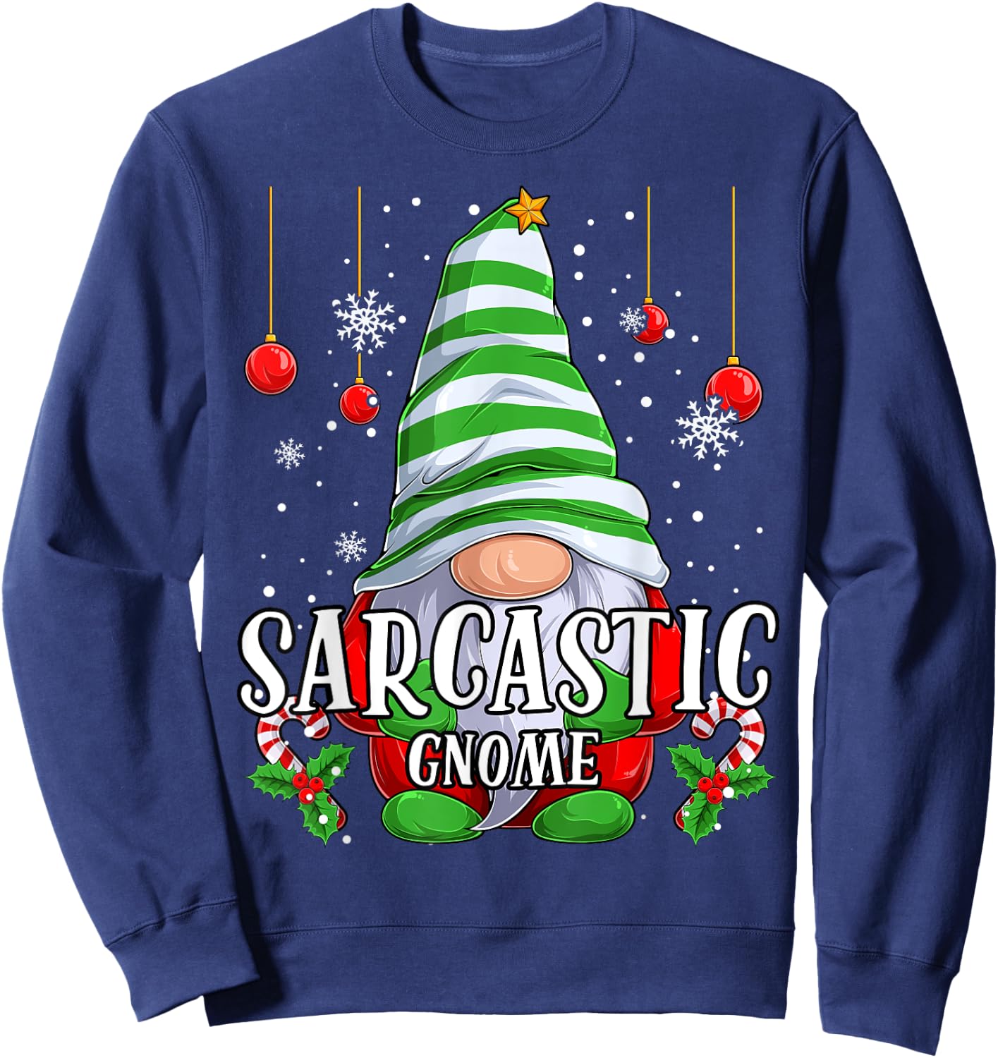 Sarcastic Gnome christmas pajamas matching family group Sweatshirt - Sweatshirt | Navy