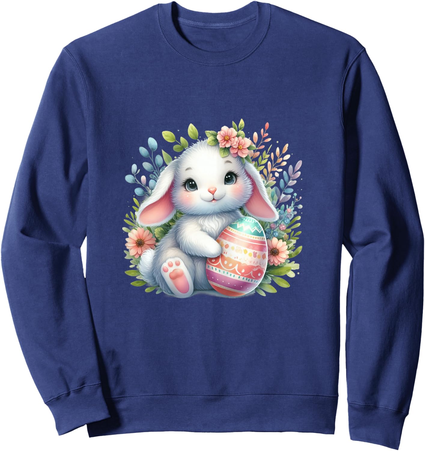 Cute Pink Easter Bunny Sweatshirt - Sweatshirt | Navy