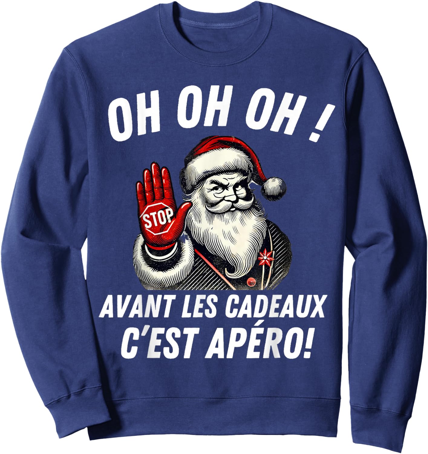 Merry Christmas 2024 Santa Claus Apero Gift Clothing Christmas Man , Black, S Sweatshirt - Sweatshirt | Navy