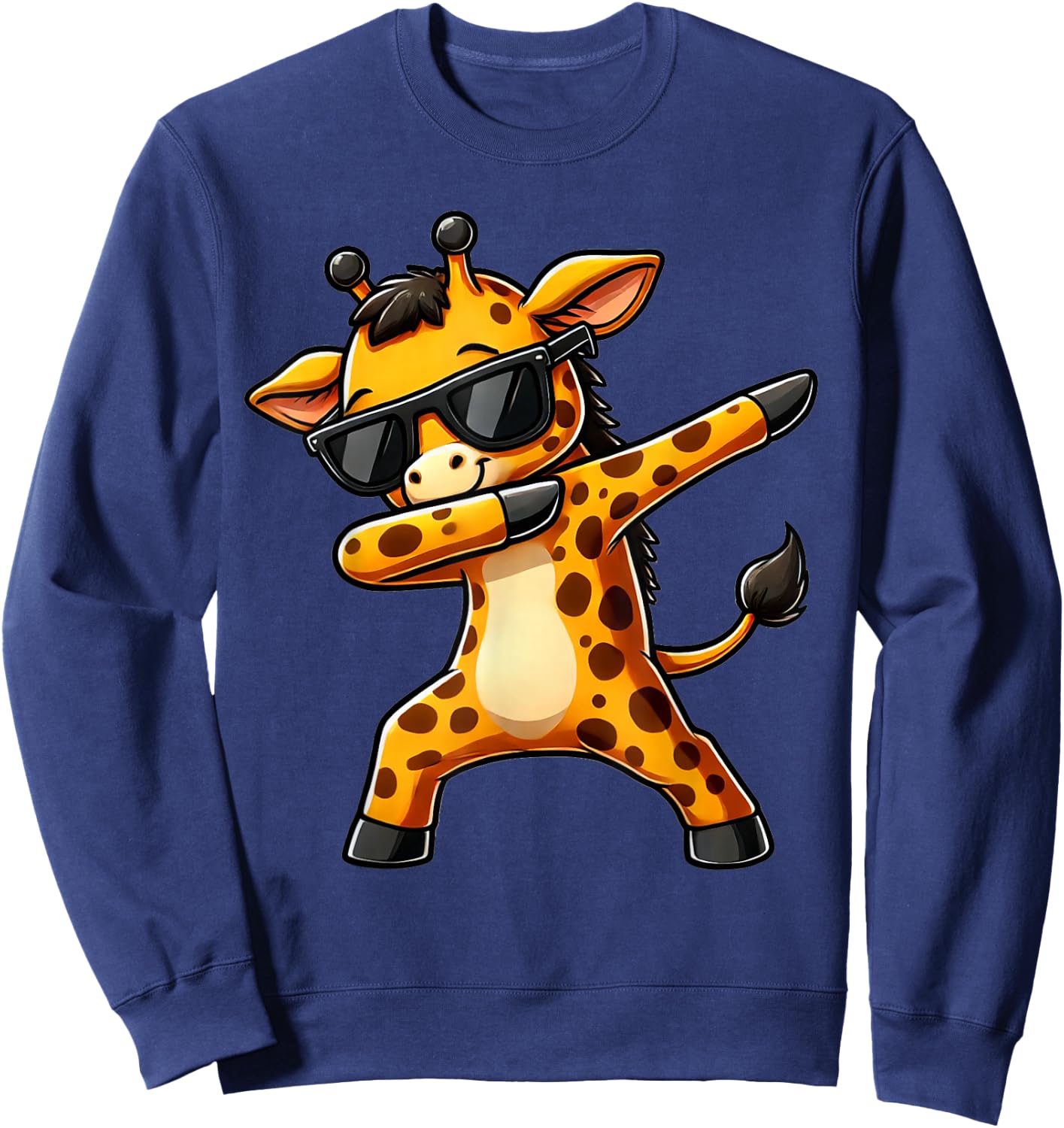 Dabbing Yellow Giraffe Funny Dabben Motif with Giraffe , black Sweatshirt - Sweatshirt | Navy