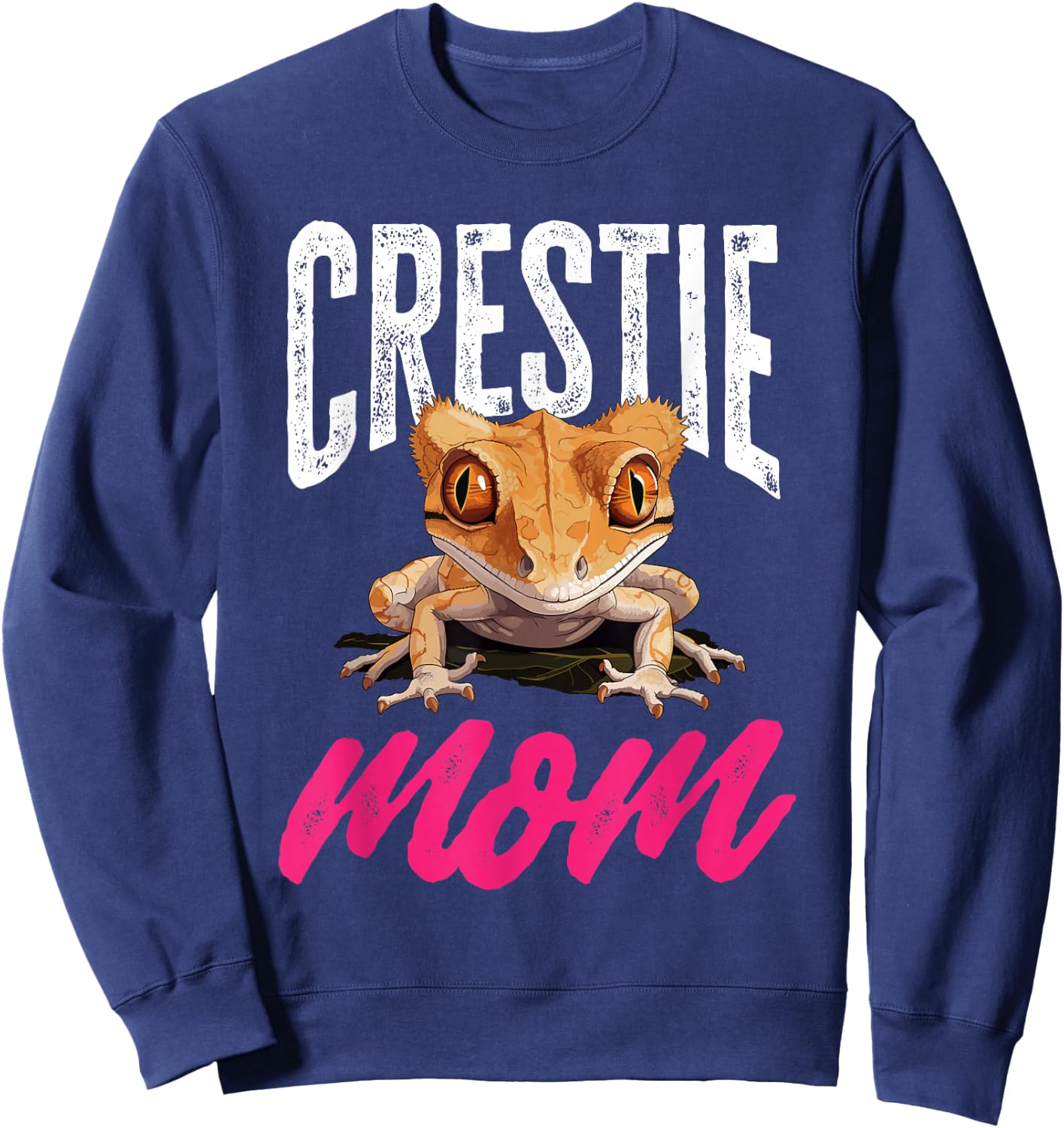 Crested Gecko Reptile - Crestie Mom Sweatshirt - Sweatshirt | Navy