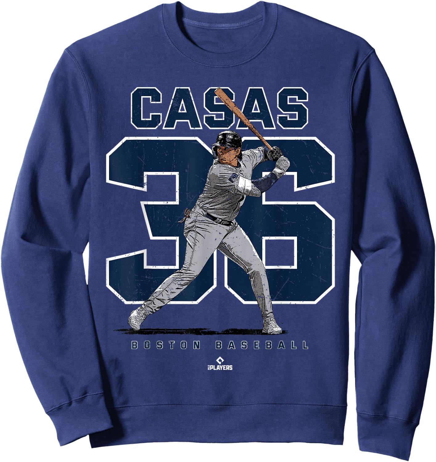 Number and Portrait Triston Casas Boston MLBPA Sweatshirt - Sweatshirt | Navy