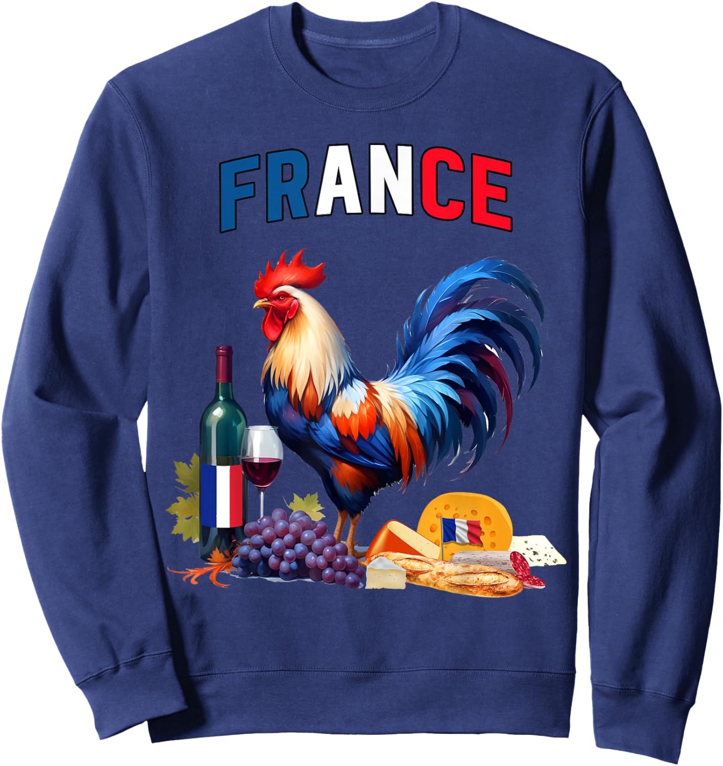 Flag France Tricolour Tradition Terroir Honor Respect , Blue, S Sweatshirt - Sweatshirt | Navy