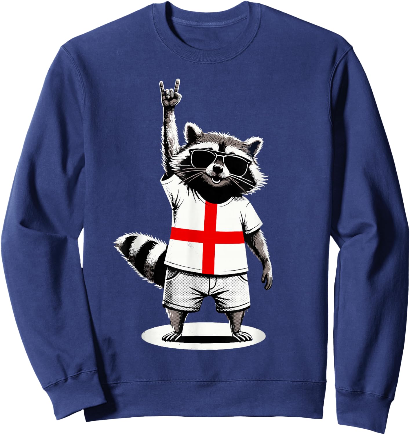 English Flag Raccoon Funny England Sweatshirt - Sweatshirt | Navy