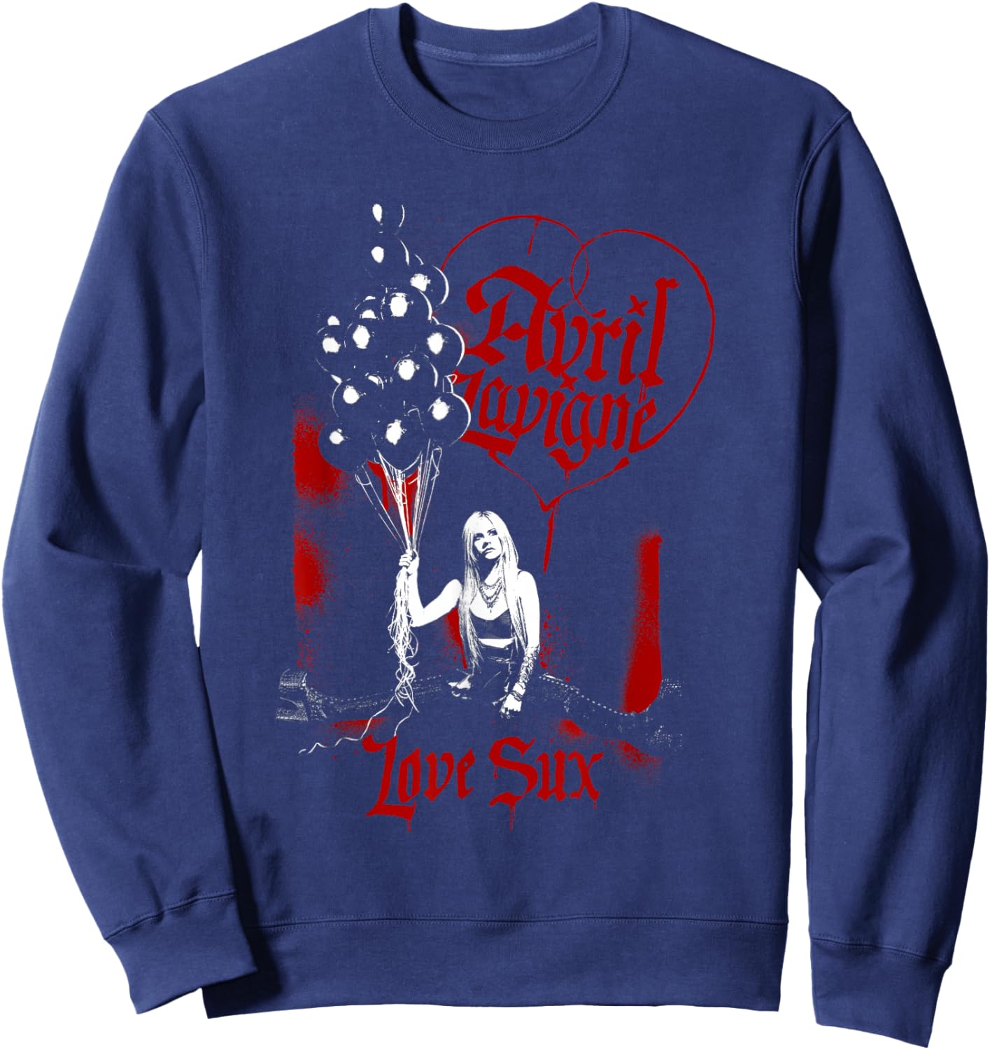 Official Avril Lavigne Love Sux Balloons , black Sweatshirt - Sweatshirt | Navy