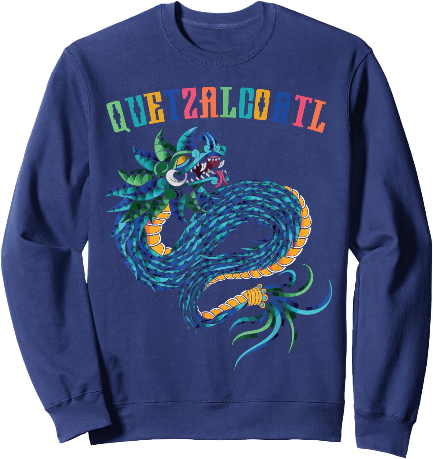 Aztec God Quetzalcoatl Cool Snake Dragon Inca Maya Gifts Sweatshirt - Sweatshirt | Navy